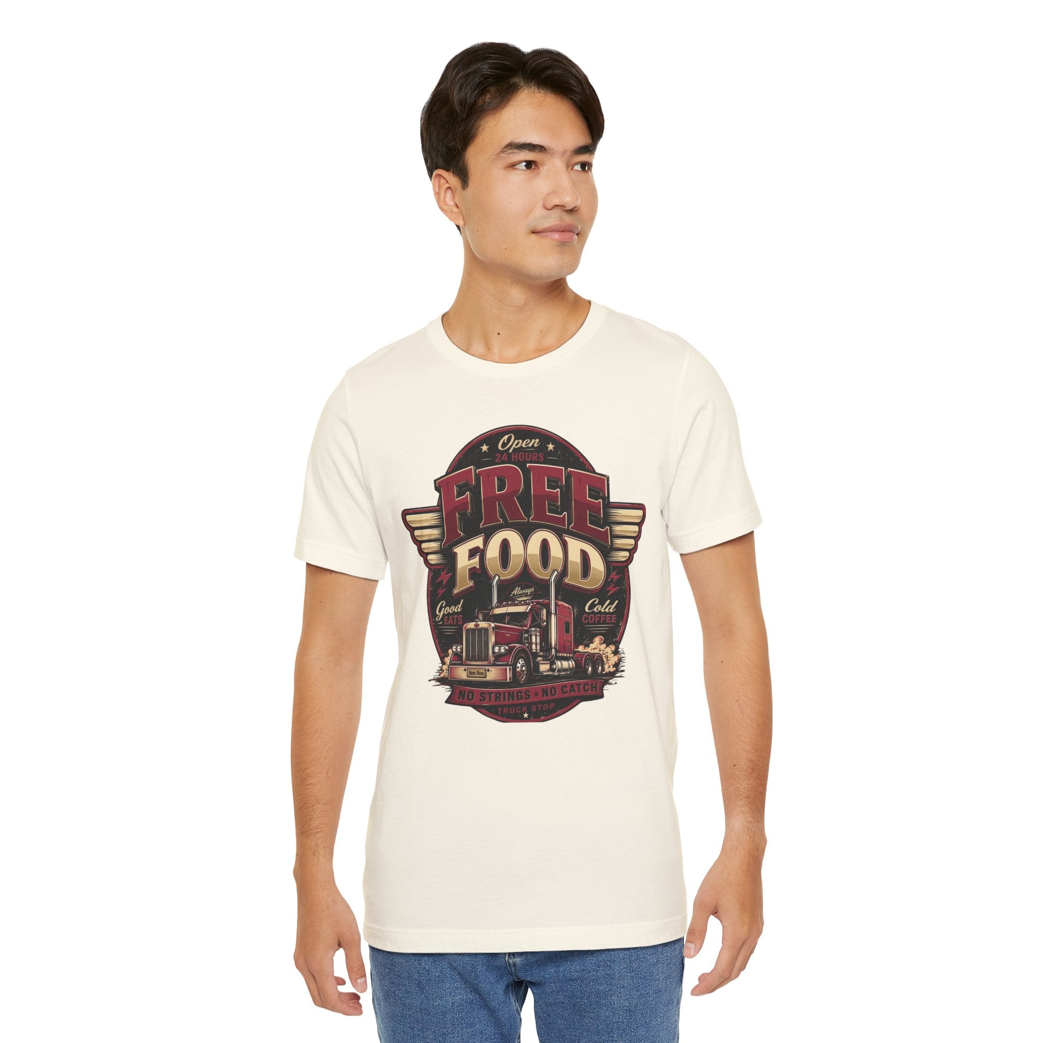 Funny "Free Food" Food Truck T-Shirt Perfect for Dad or Husband