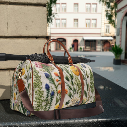 Waterproof Travel Bag with 3D Illusion Boho Wildflower Design Stylish and Durable Luggage for Weekend Getaways, Gym, and Travel - Spacious, Lightweight, and Perfect for Adventurers - MRSBYVALLE