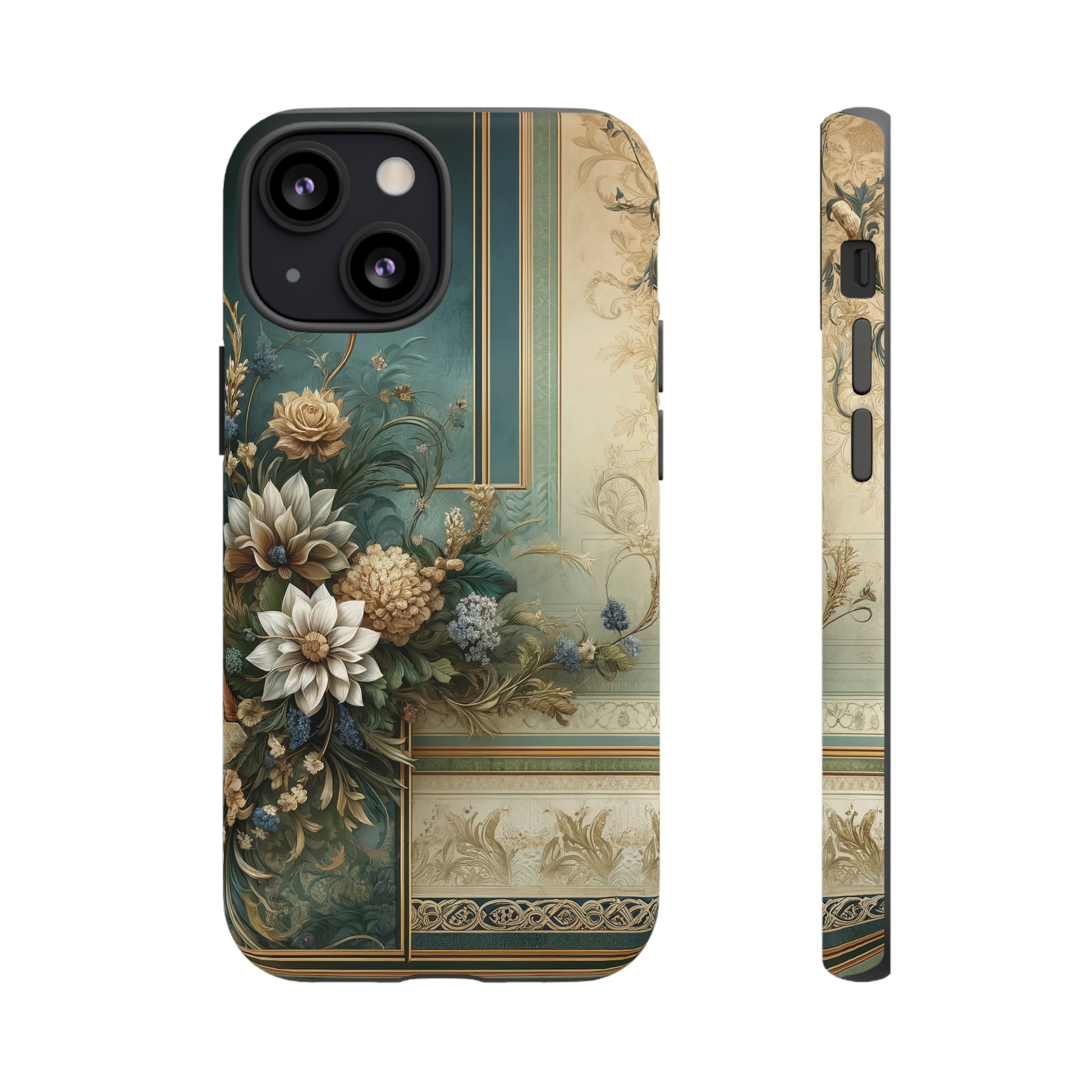Victorian Floral Boho Luxury Phone Tough Case Floral Elegant Durable Stylish for Modern Devices iPhone 15, Samsung iPhone Samsung Accessory Gift for Her.