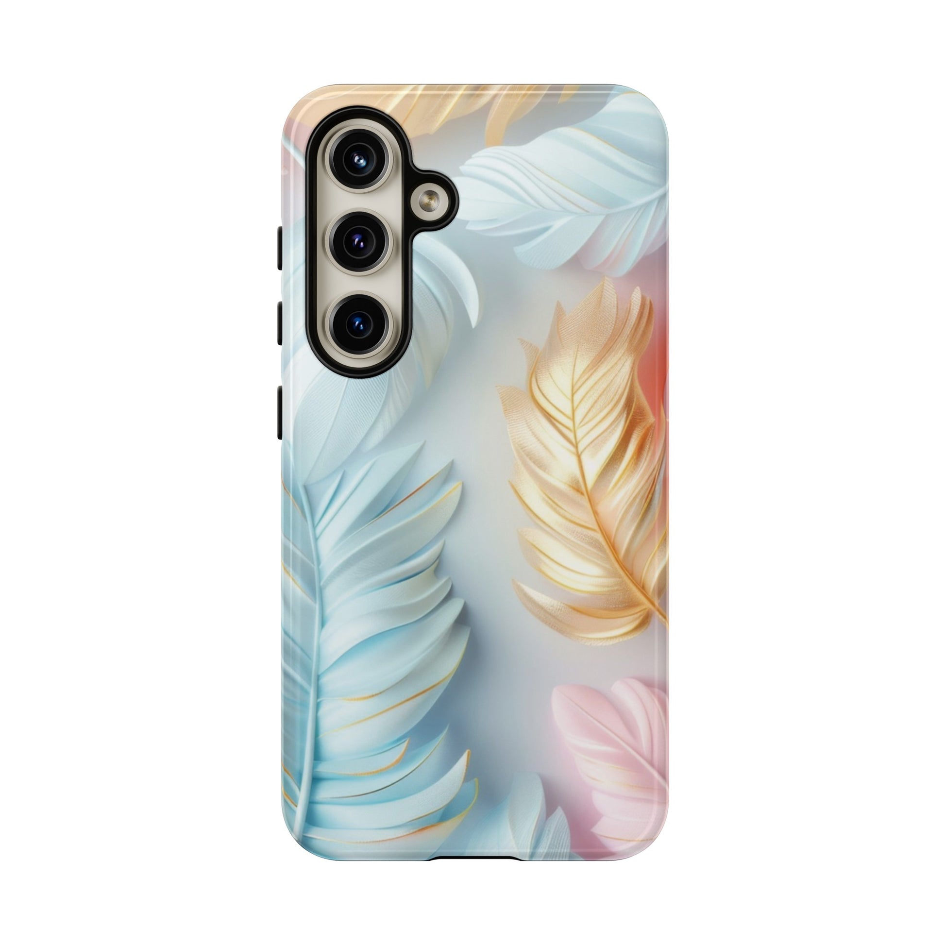 Pastel Feathers Protective Phone Case Gift for Her Phone 15, Samsung iPhone Samsung Gift for Her Case iPhone 15, Samsung iPhone Samsung Accessory Gift for Her