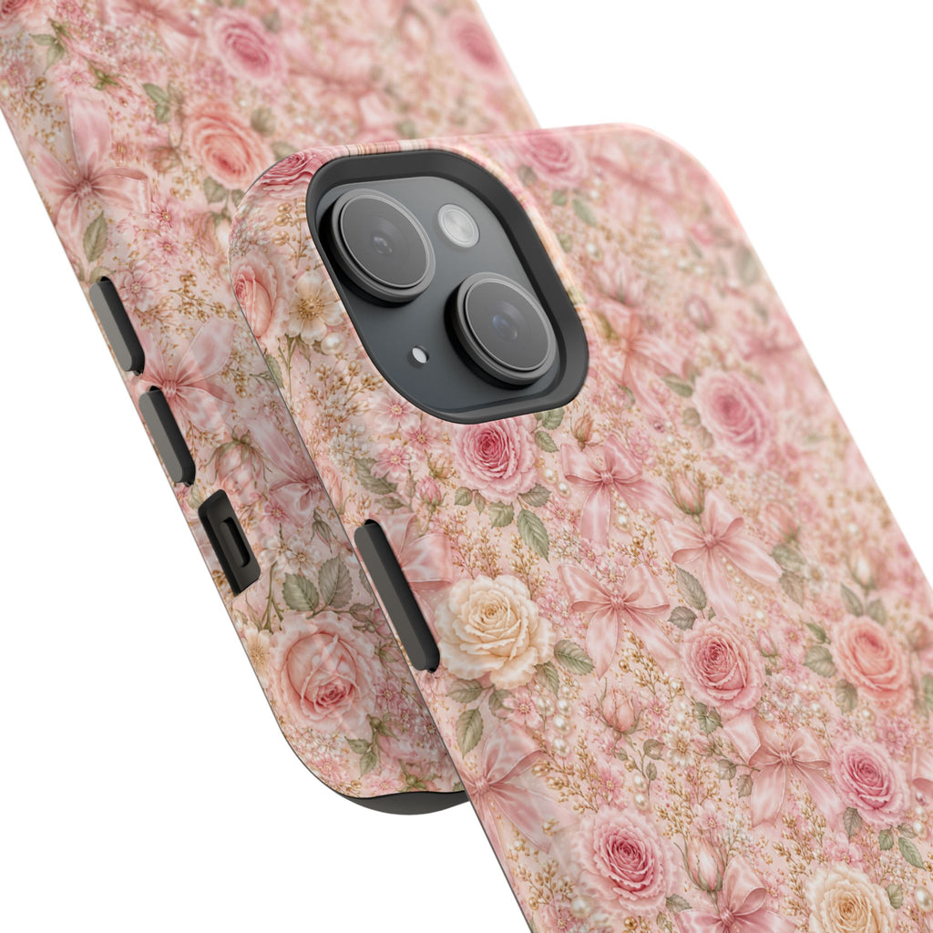 Floral Rose Pattern Magnetic Impact-Resistant Phone Case iPhone and Samsung