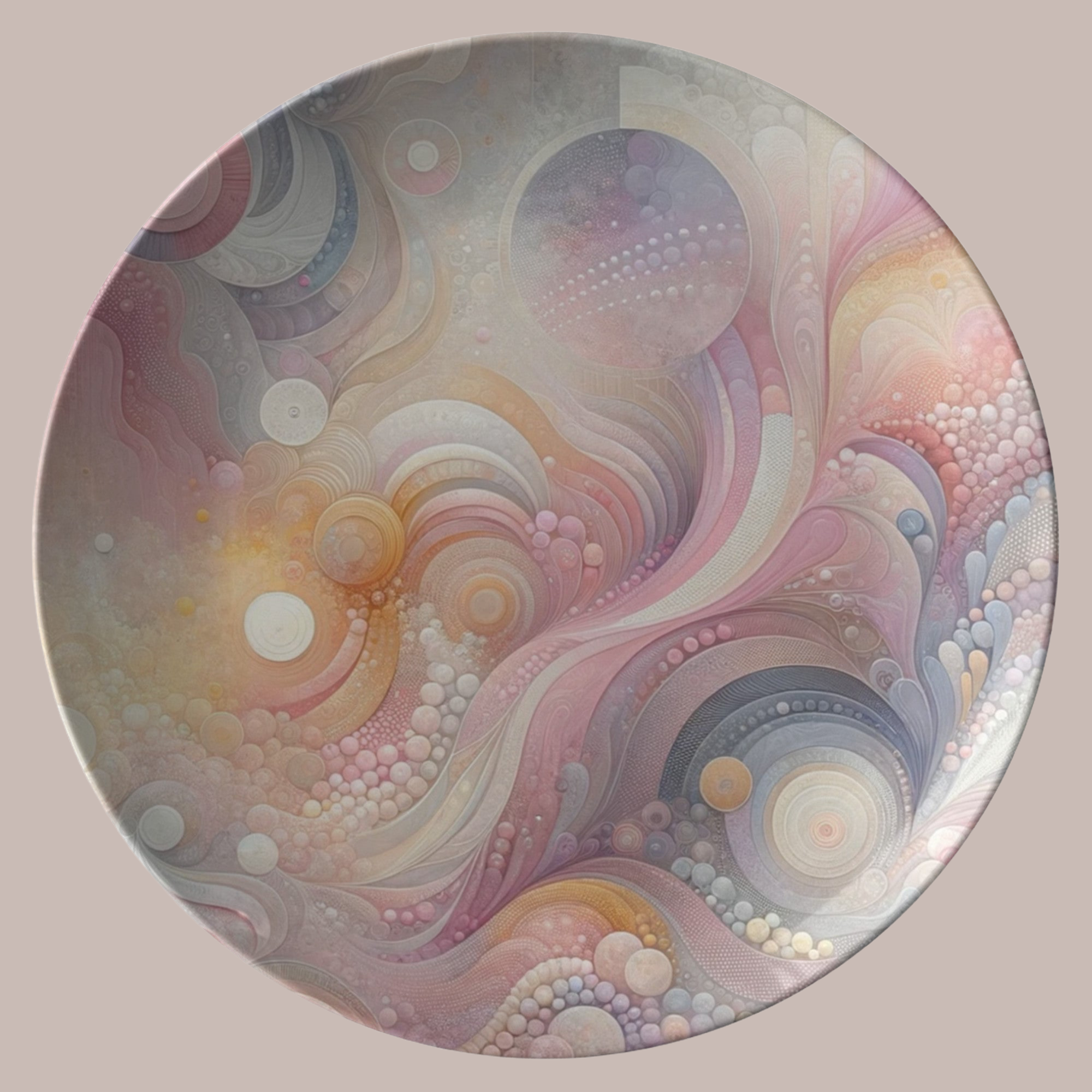 10-Inch Durable Plate Modern Pink Abstract Art | Elegant Sturdy Tableware for Stylish Homes - MRSBYVALLE