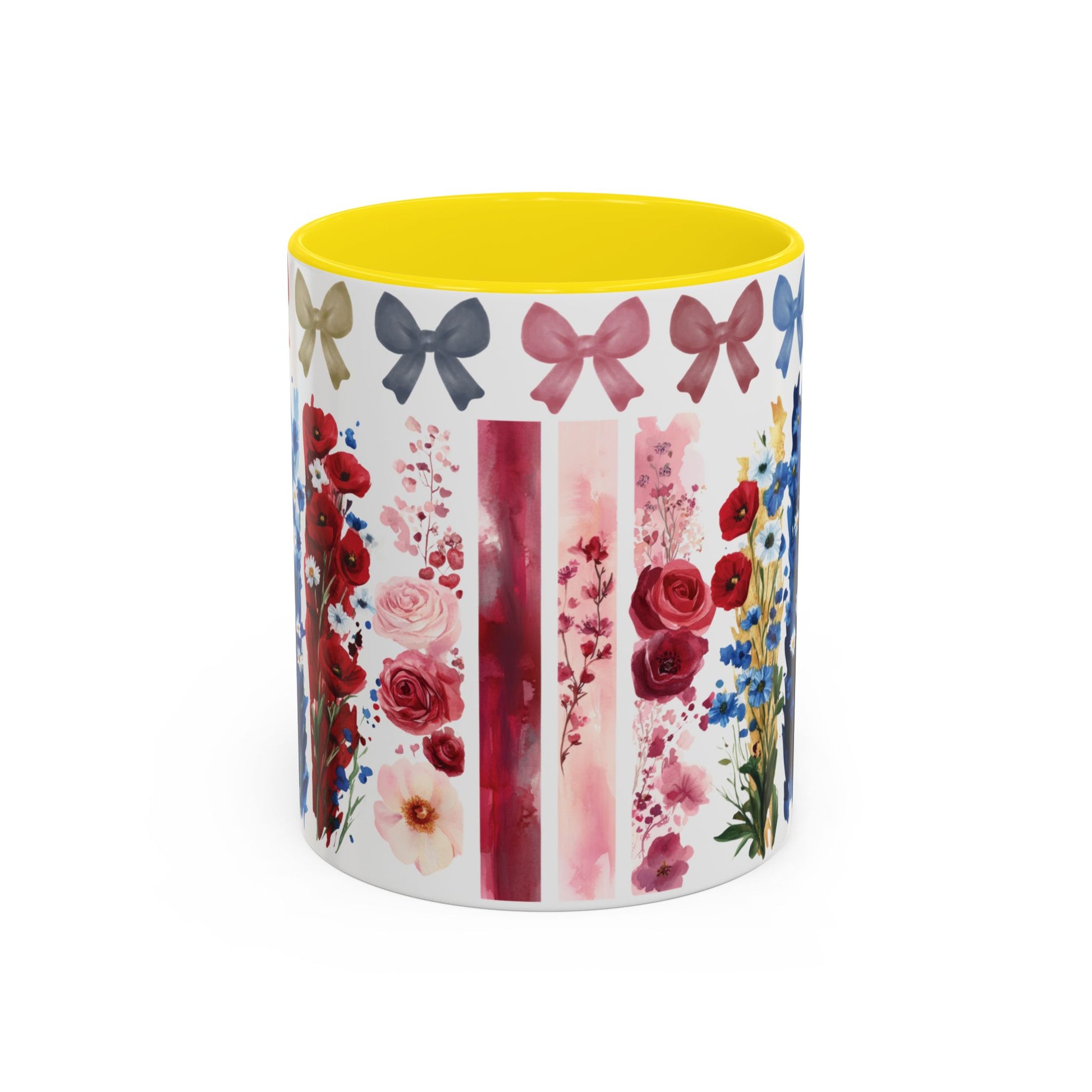 Brushstroke floral With Bows| Christian Mug with Bible Verse | Inspirational Gift for Christians | 11oz and 15oz Ceramic Coffee Mug Cozy Spring Mornings