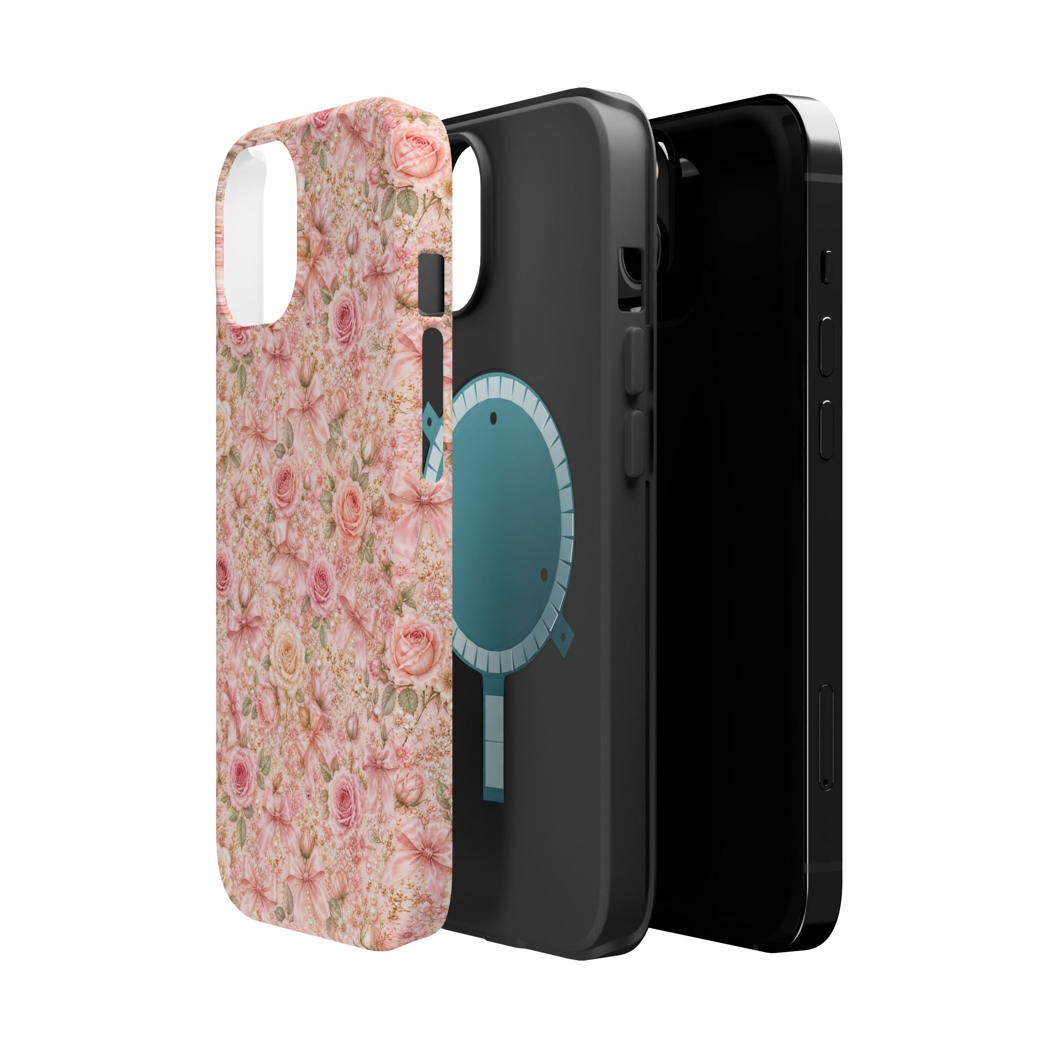 Floral Rose Pattern Magnetic Impact-Resistant Phone Case iPhone and Samsung