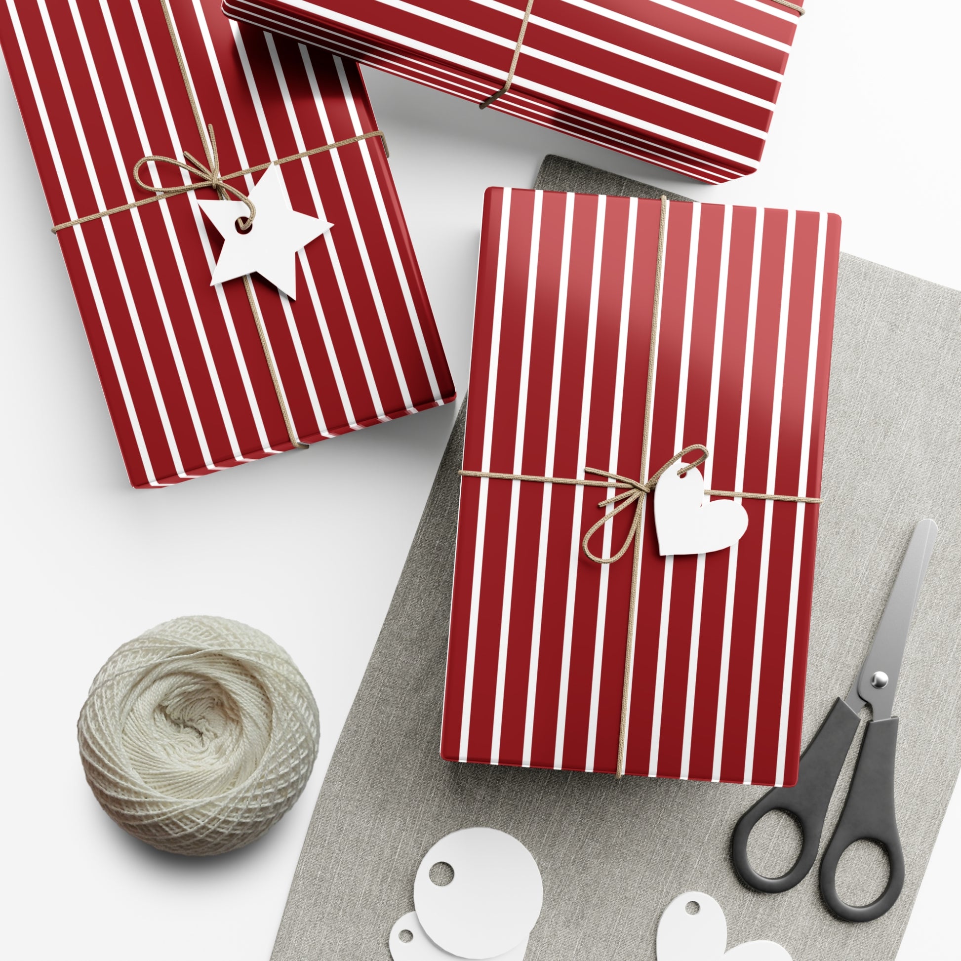 Festive Red and White Stripes Wrapping Paper Classic Holiday Design for Perfectly Wrapped Gifts, 100% Recyclable, Ideal for Christmas, Birthdays, and Special Occasions Christmas Decorations Festive Retro - MRSBYVALLE