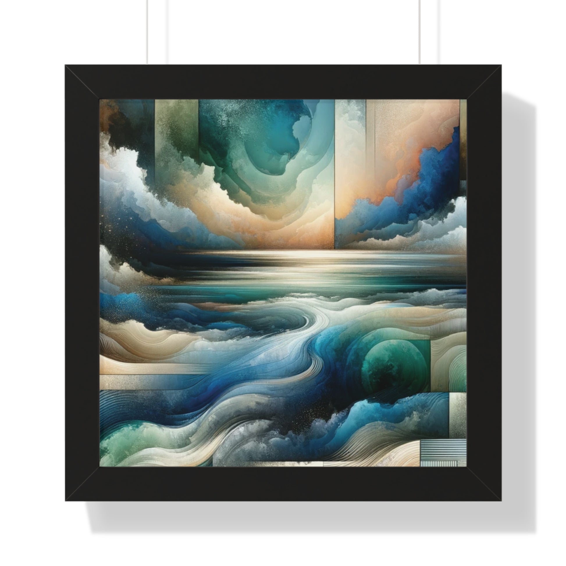 Contemporary Elegance Abstract Modern Art Framed Canvas Print Wall Classic Encased in Black, White, or Walnut Frames with Durable Acrylic Protection Ready to Hang Timelessly Crafted..