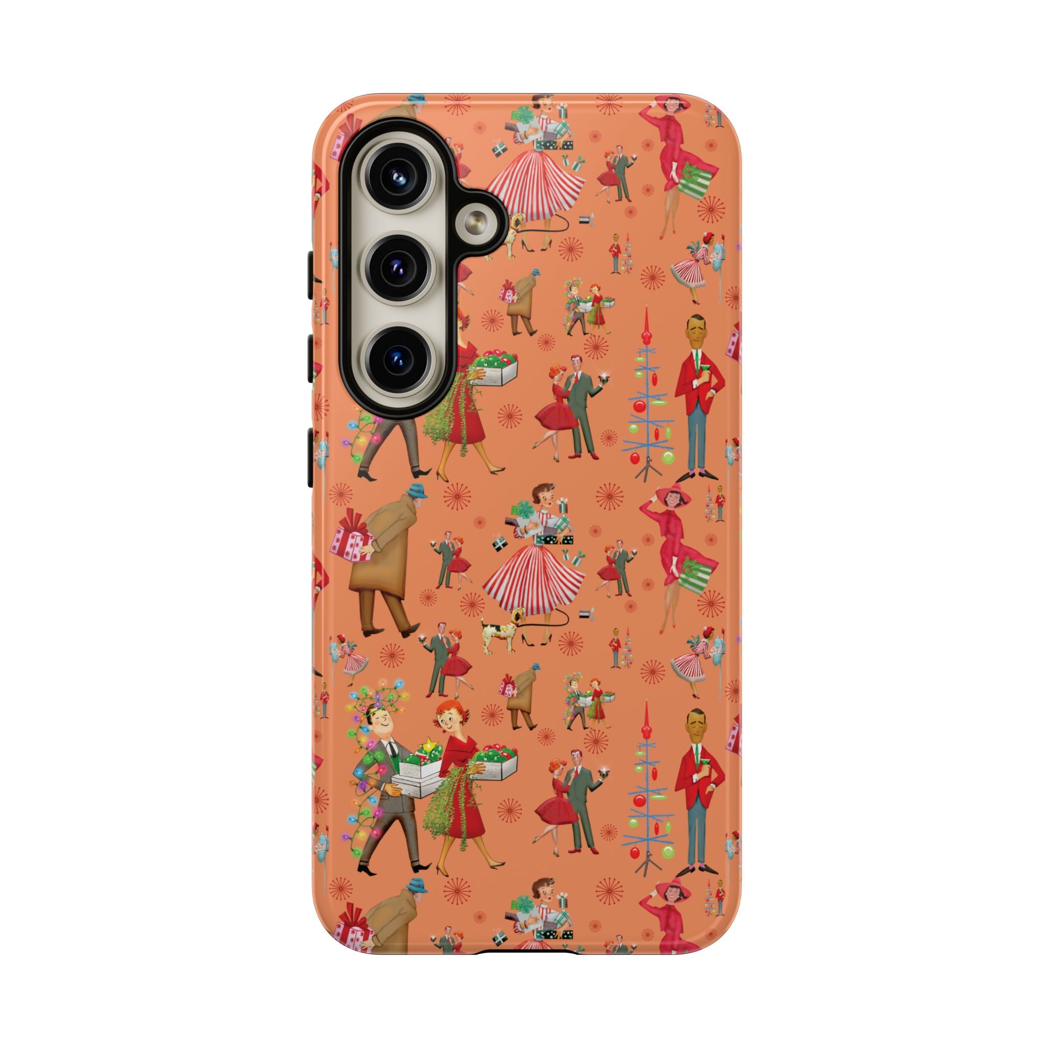 Retro Christmas 50s Phone Case Unique Holiday Protection for Your Device | Stylish & Durable Cover Gift for Her Phone 17, 16, 15, Samsung iPhone Accessory Gift for Her