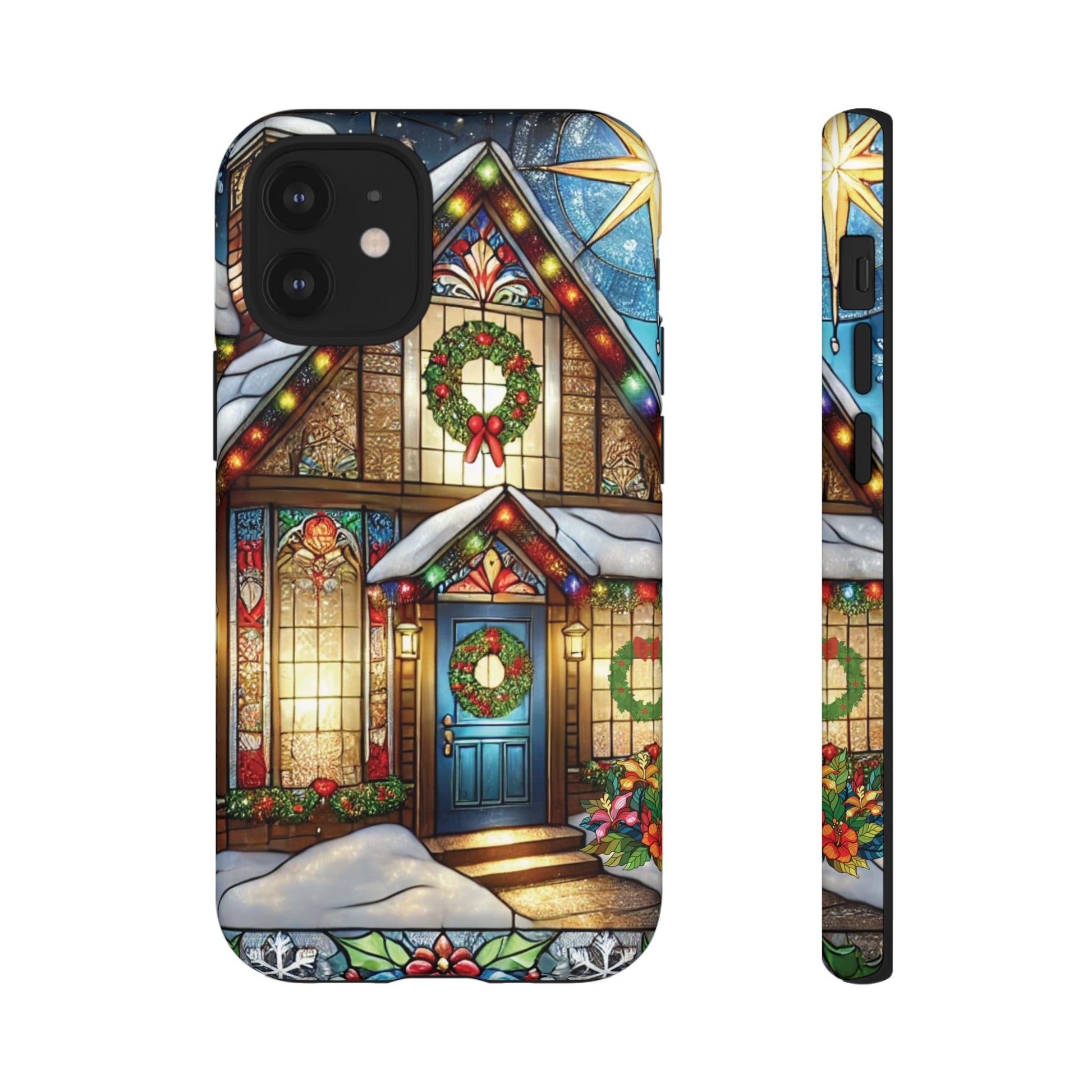 Stain Glass Christmas Phone Case Unique Holiday Protection for Your Device | Stylish & Durable Cover Gift for Her Phone 15, Samsung iPhone Samsung Accessory Gift for Her - MRSBYVALLE