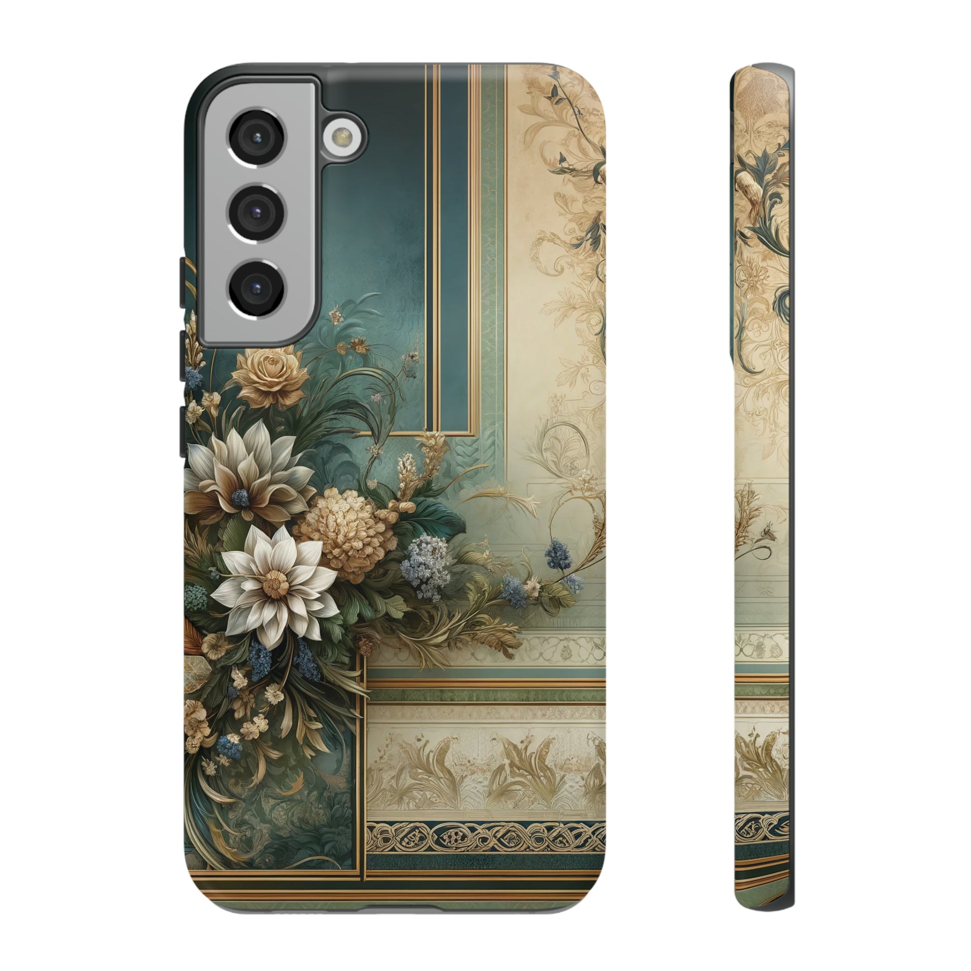 Victorian Floral Boho Luxury Phone Tough Case Floral Elegant Durable Stylish for Modern Devices iPhone 15, Samsung iPhone Samsung Accessory Gift for Her.