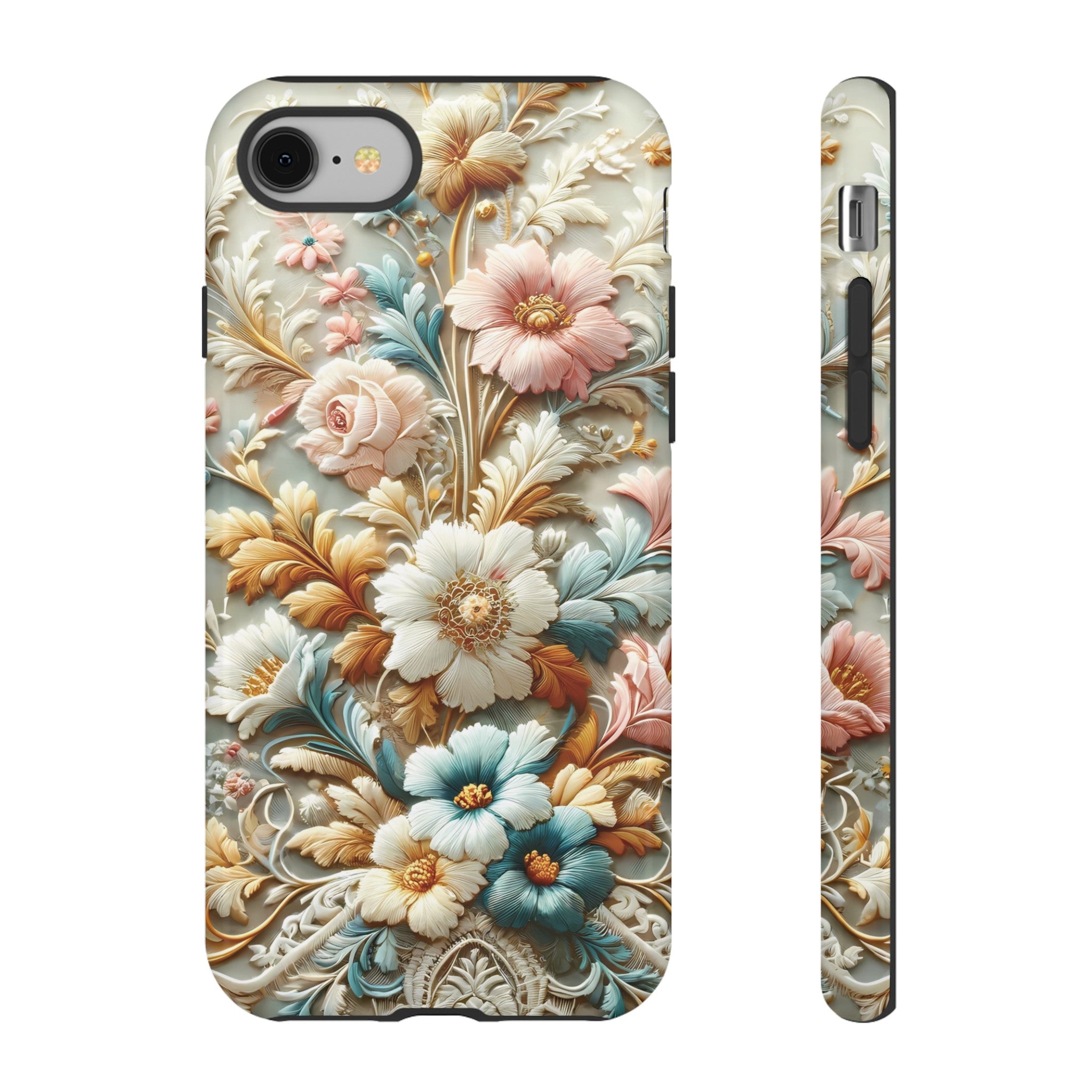 3D Elegant Faux Flowers Phone Case Stylish & Durable for iPhone Samsung Gift iPhone 15, 14, 13 Samsung Pixel Gift for Mom Accessory Gift for Her