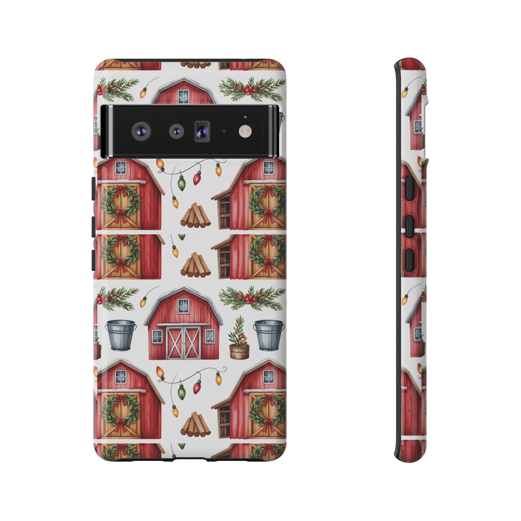 Farmhouse Christmas Design Phone Case - Stylish, Protective Cover for All Models Gift for Mom Accessory Gift for Her