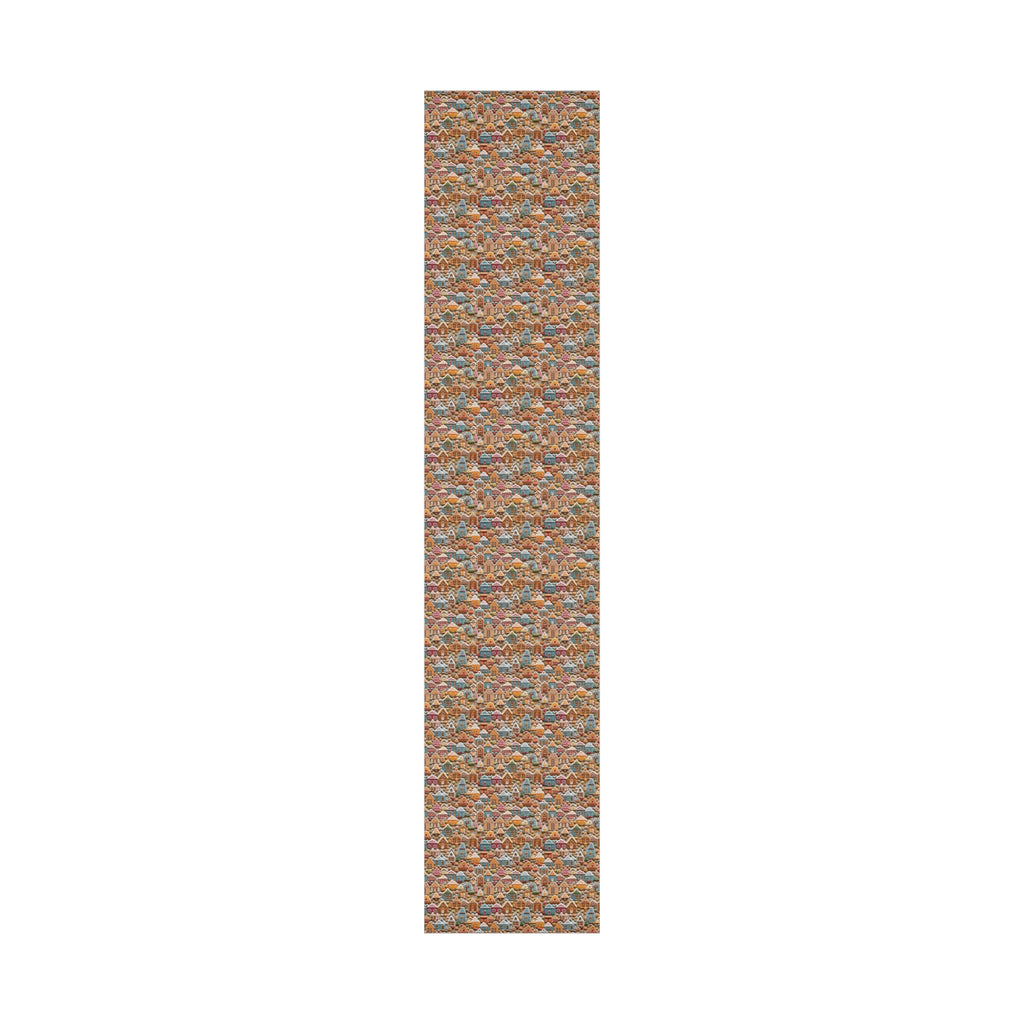 Colorful Gingerbread House Wrapping Paper - Festive Holiday Design, Premium Quality, 100% Recyclable, Perfect for Christmas Gifts and Special Occasions - MRSBYVALLE