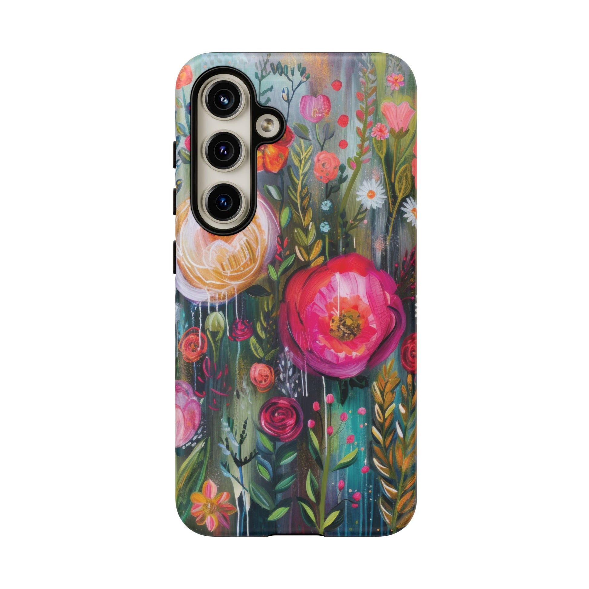 Watercolor Boho Floral Phone Case for iPhone 16 15 14 13 12  21 23 Samsung, and Pixel | Stylish Protective Cover Gift for Her Perfect for Floral Lover