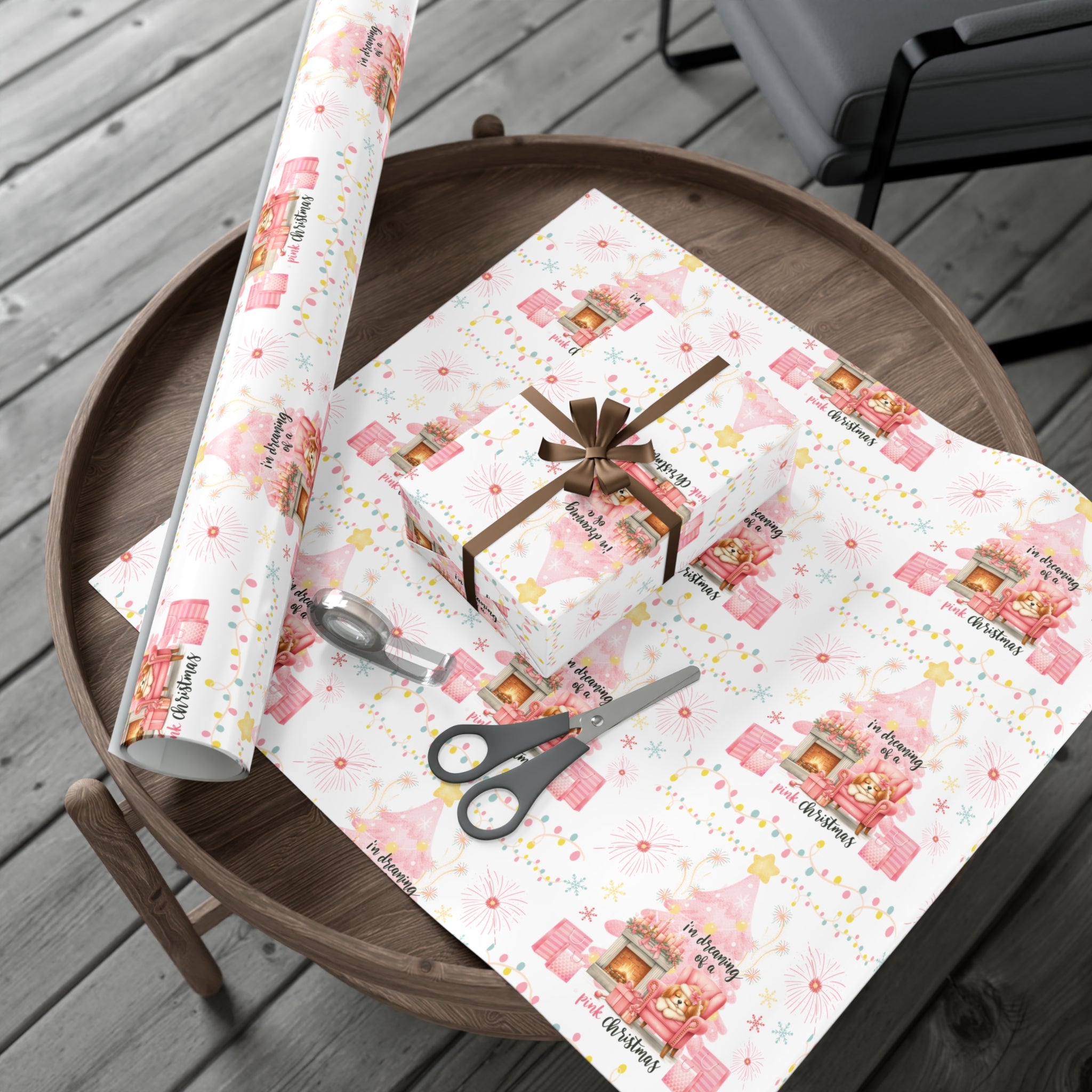 Pink Christmas Pink Gift Wrap Holiday Edition Perfect for Celebrate the Festive Charm in This Limited Christmas Collection Premium Quality - MRSBYVALLE