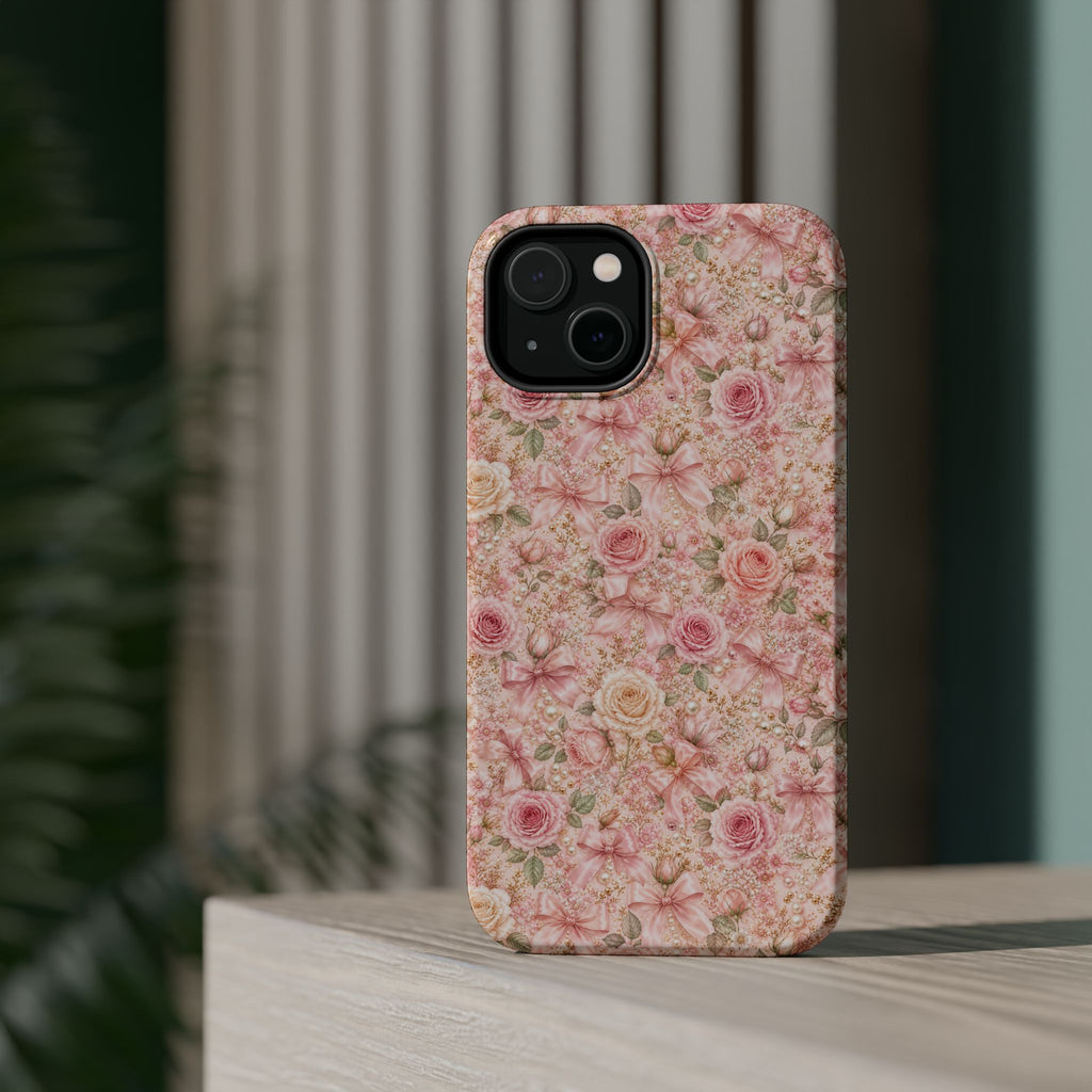 Floral Rose Pattern Magnetic Impact-Resistant Phone Case iPhone and Samsung
