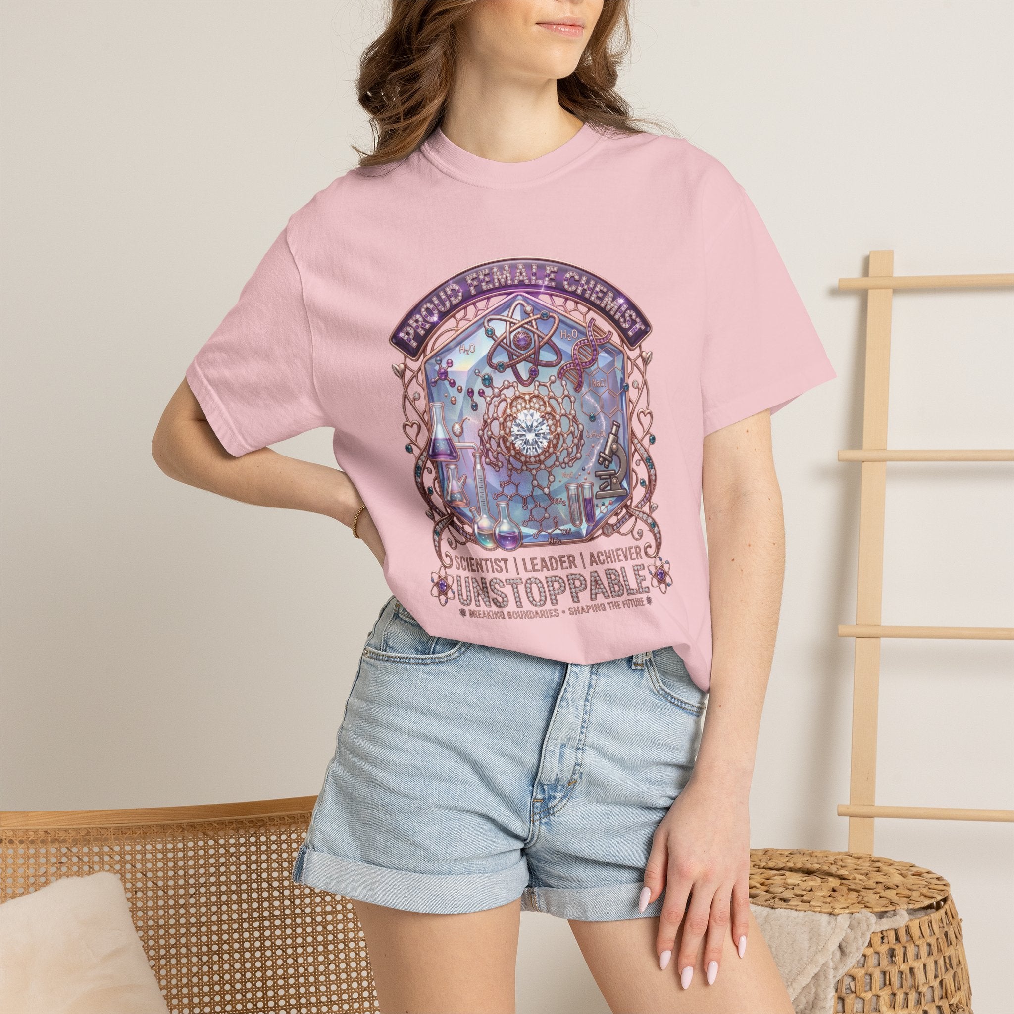 T-Shirt 'Unstoppable' Scientist Leader Achiever Graphic Tee Proud Chemist. Scientist. Leader. Unstoppable. STEM Graphic Tee