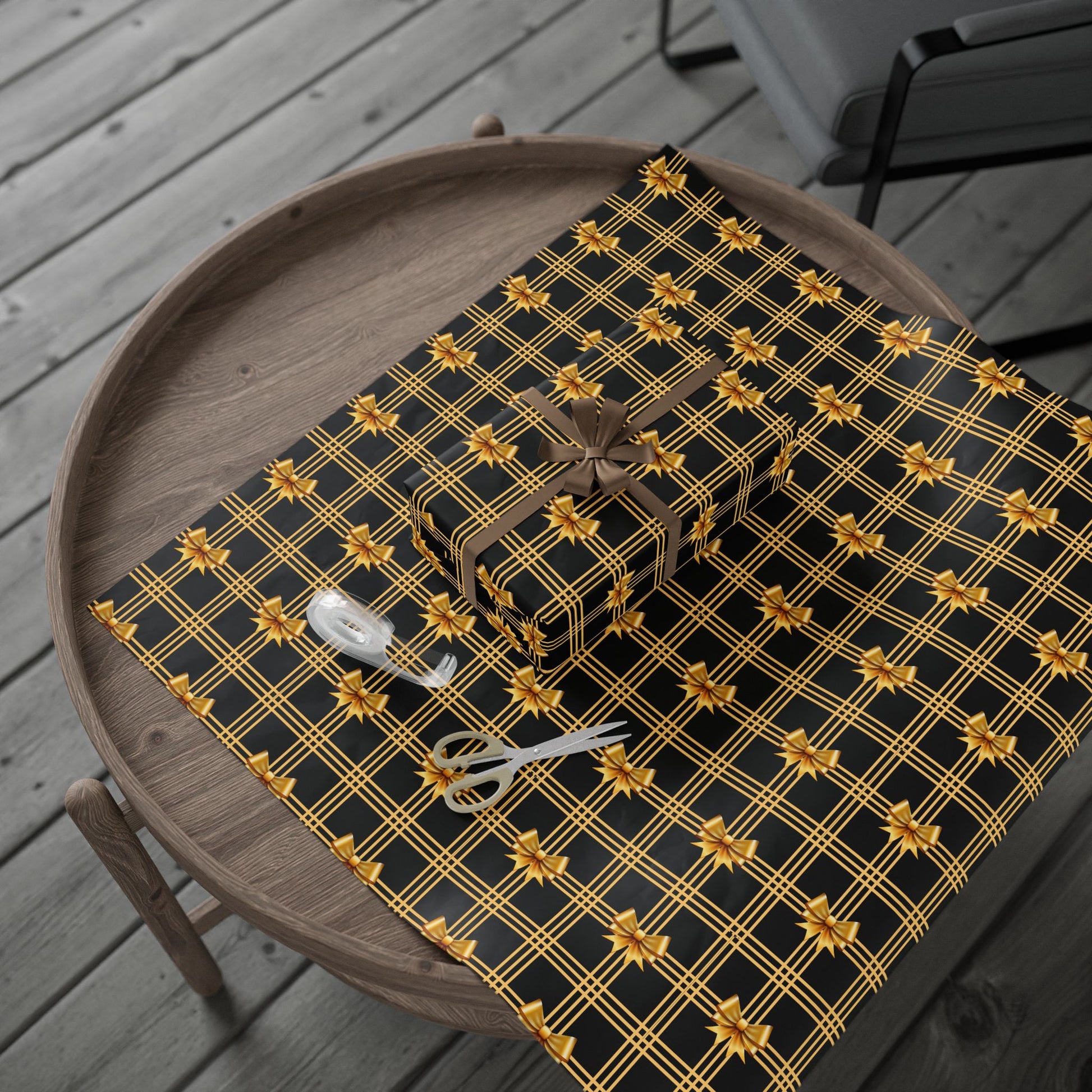 Black and Gold Bows Wrapping Paper Luxury Lover's Wrapping Paper Collection Festive Perfect for Wedding Holiday Decor – Premium Quality