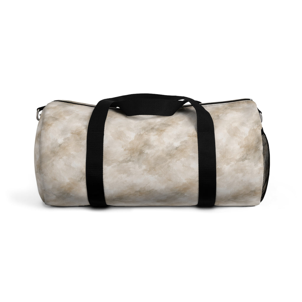 Neutral Marble Print Duffel Bag — Travel Gym Weekend Tote