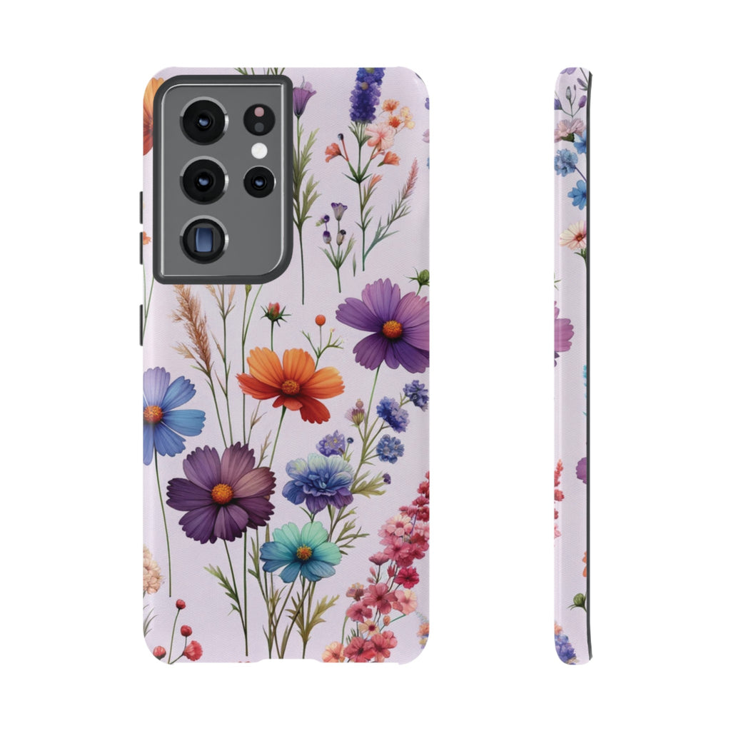 Lavender Wildflowers Protective Phone Case Gift for Her Phone 15, Samsung iPhone Samsung Gift for Her Case iPhone 15, Samsung iPhone Samsung Accessory Gift for Her.