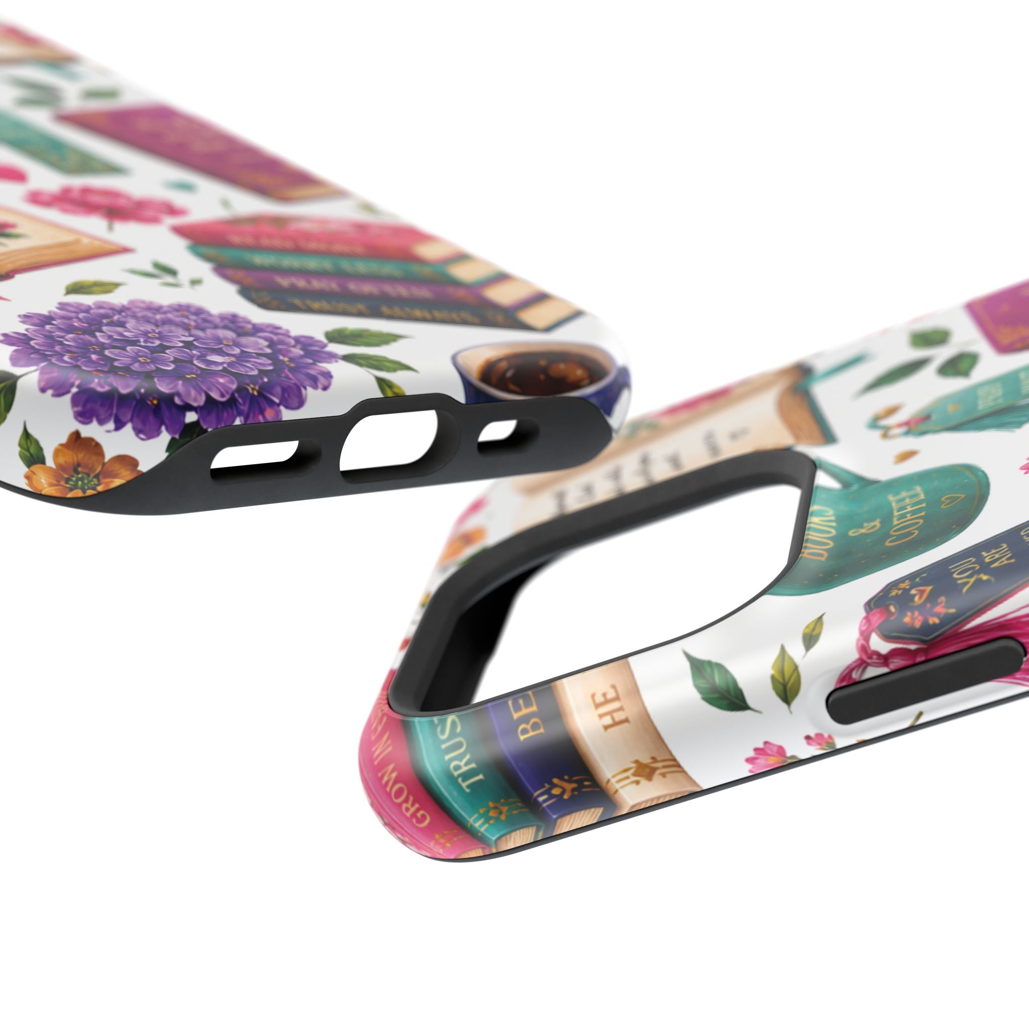 Christian Books & Coffee Phone Case — Magnetic Impact-Resistant Christian Gift