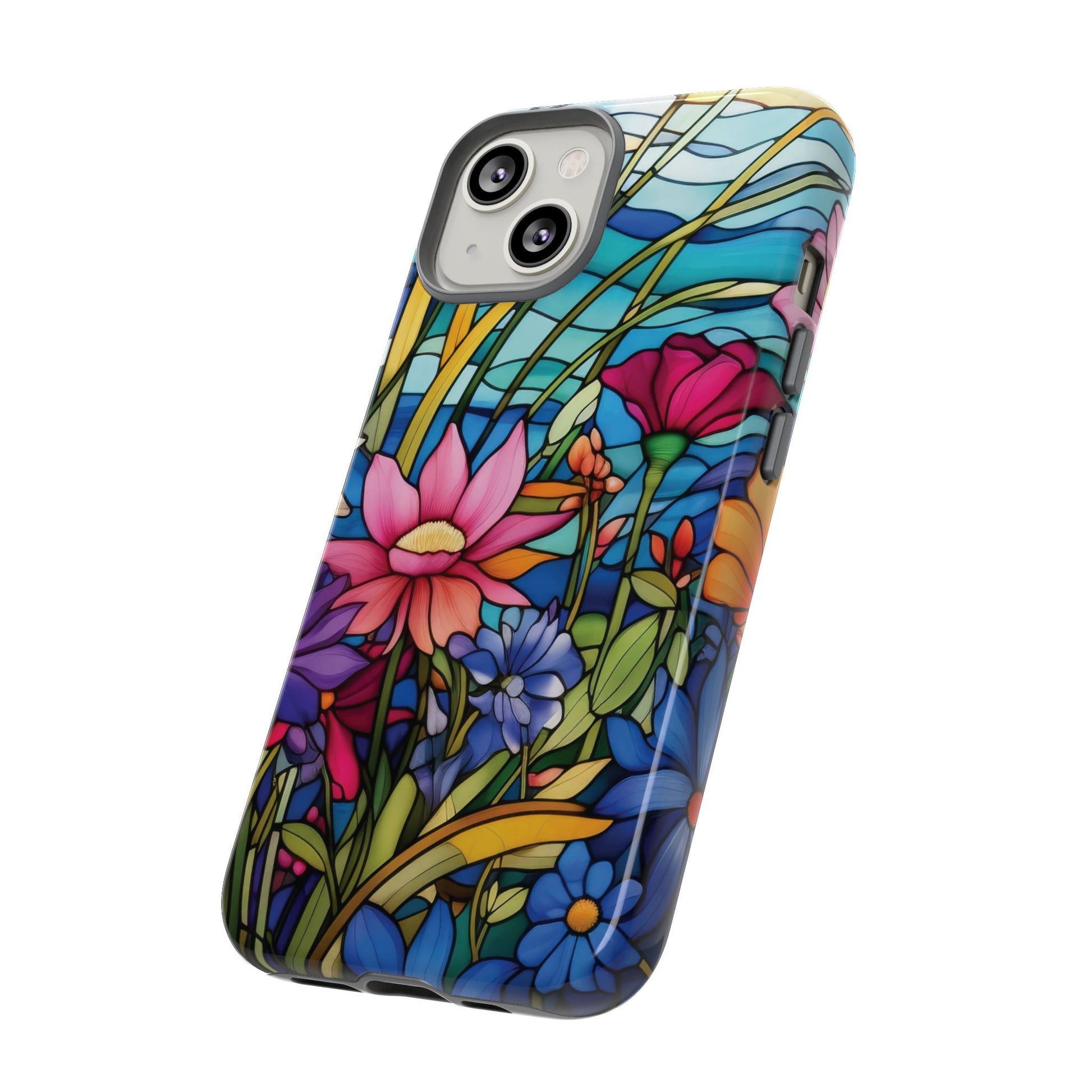 Wildflowers Stain Glass Illusion Phone Case Unique Holiday Protection for Your Device | Stylish & Durable Cover Gift for Her Phone 15, Samsung iPhone Samsung Accessory Gift for Her