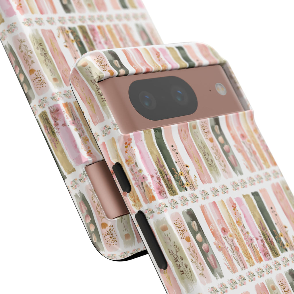 Pastel Brushstroke Floral Phone Case Soft Illusion Flower Design, Aesthetic Protective Cover, Feminine Style, Cute Gift for Her, Fits Most Models