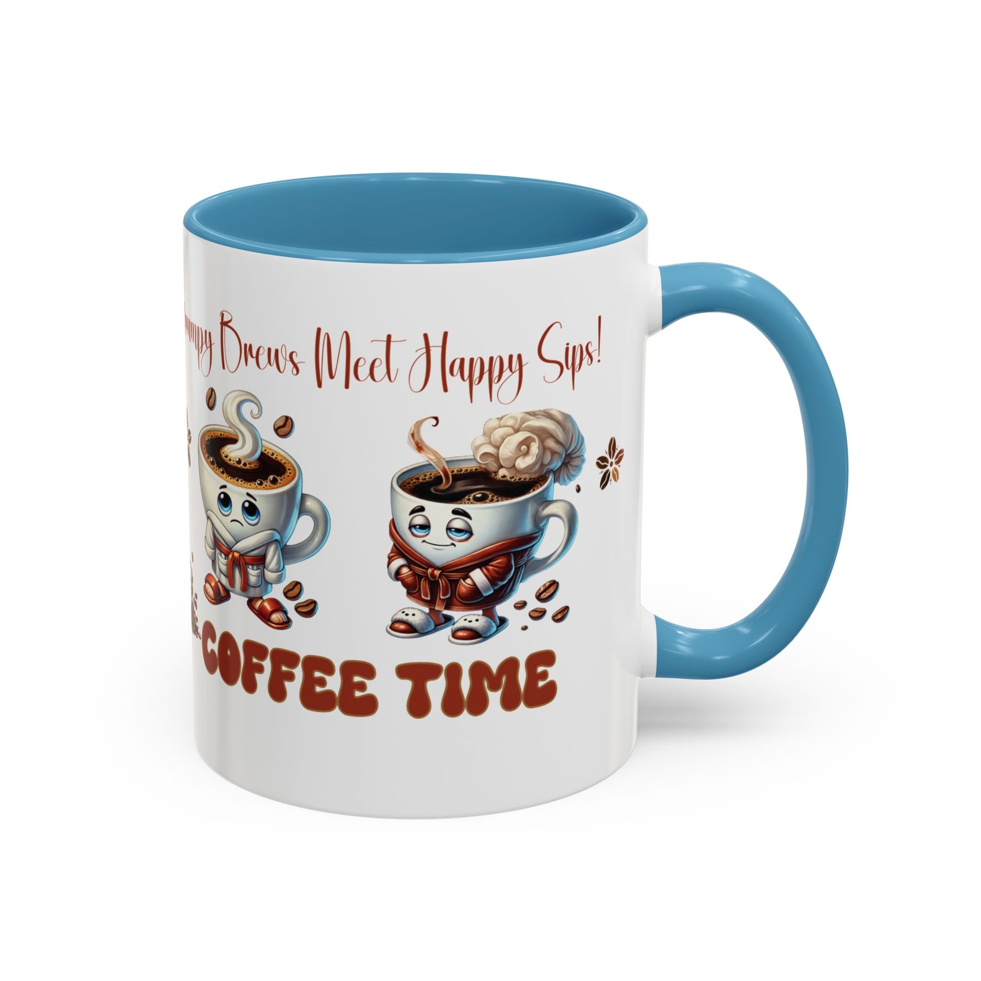 Grumpy Brews Meet Happy Sips Ceramic Mug - Funny Coffee Cup, Cute Tea Mug, Sarcastic Drinkware, Unique Gift, Kitchen Decor Accent Coffee Mug (11, 15oz) - MRSBYVALLE