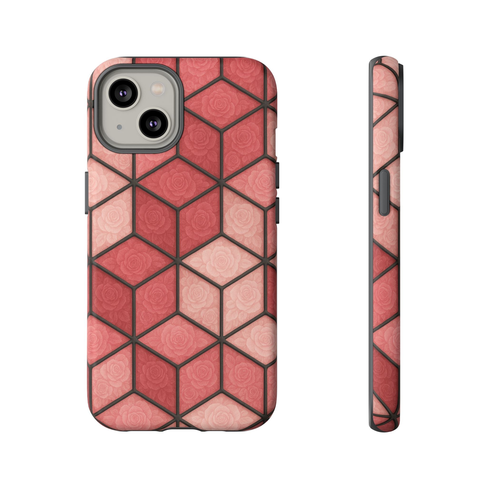 Geometric Stained Glass Illusion Phone Case Colorful Abstract Art, Aesthetic Protective Cover for iPhone, Samsung & Google, Unique Gift Idea Mom