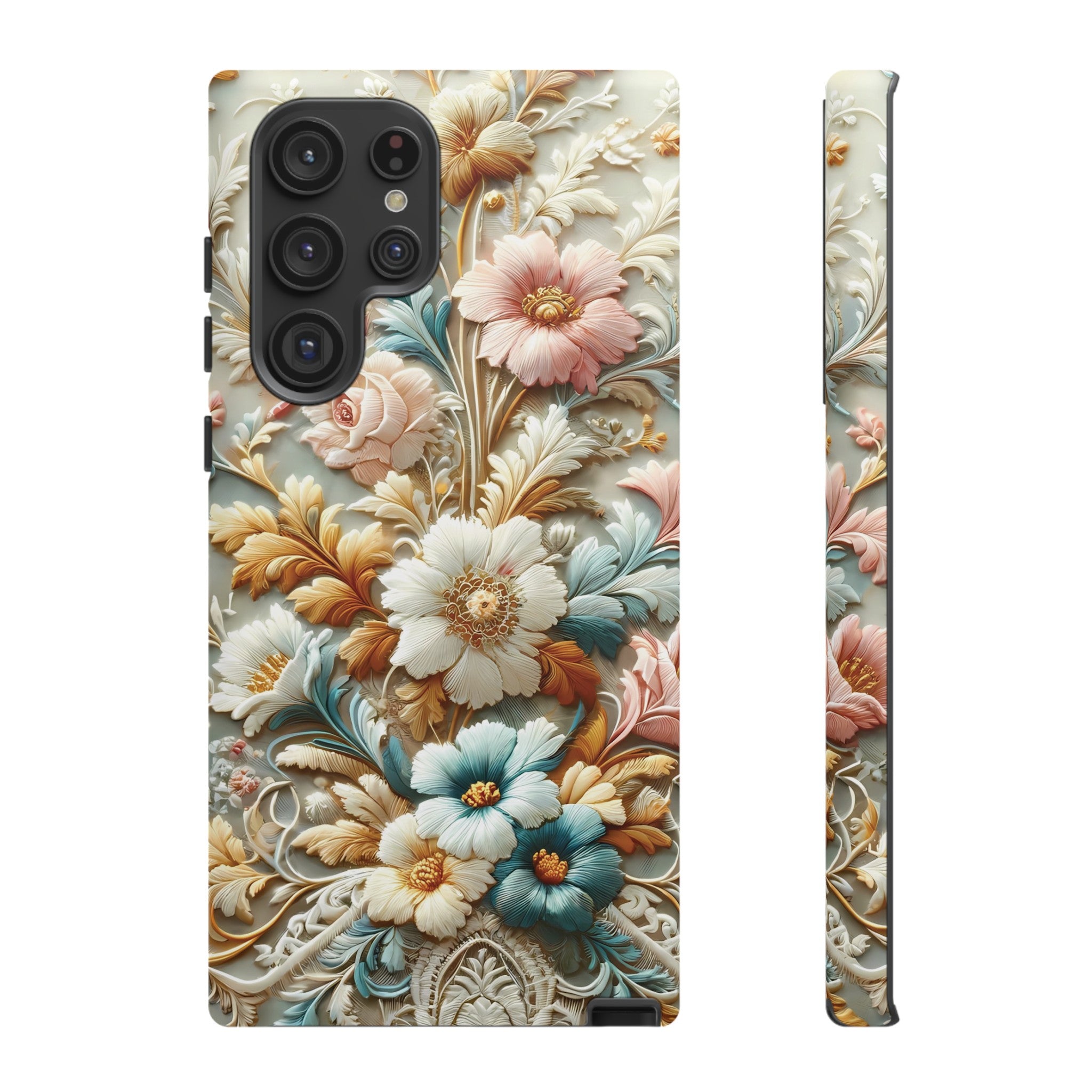 3D Elegant Faux Flowers Phone Case Stylish & Durable for iPhone Samsung Gift iPhone 15, 14, 13 Samsung Pixel Gift for Mom Accessory Gift for Her