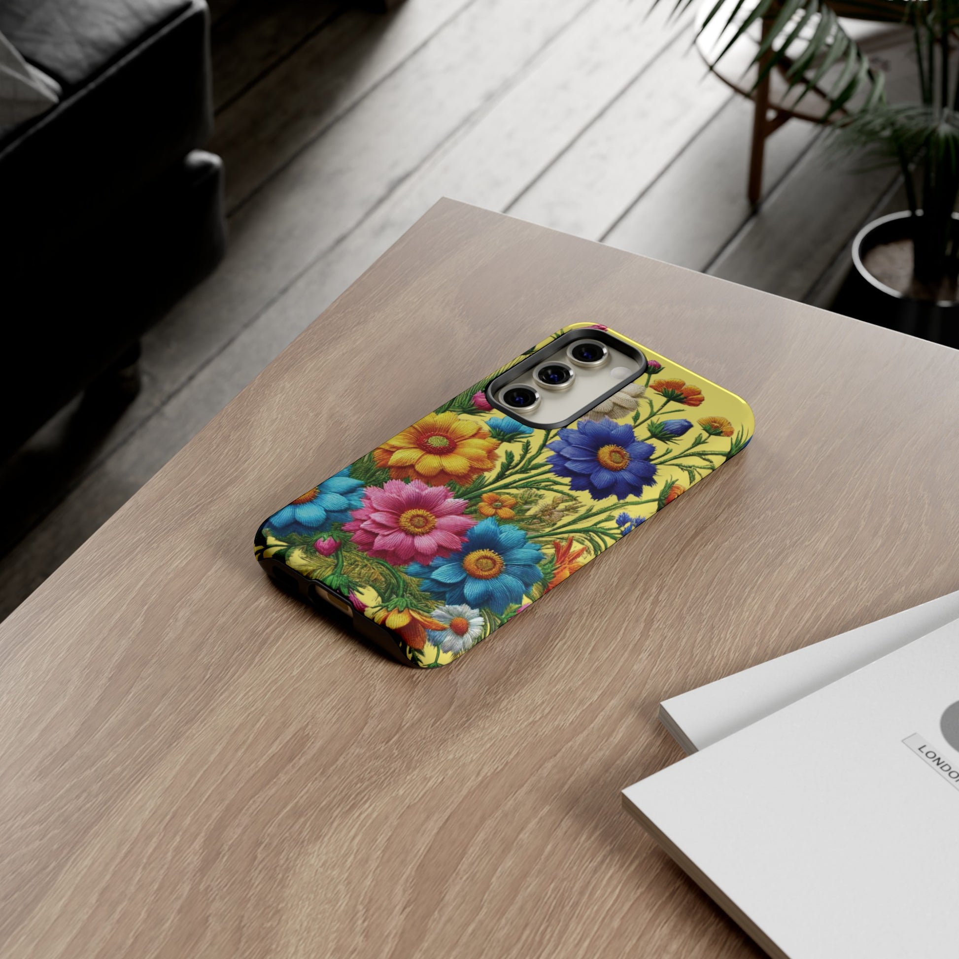 Phone Case Yellow Bright Floral Protective Phone Case Gift for Her Phone 15, Samsung iPhone Samsung  iPhone 15, Samsung iPhone Samsung Accessory Gift for Her