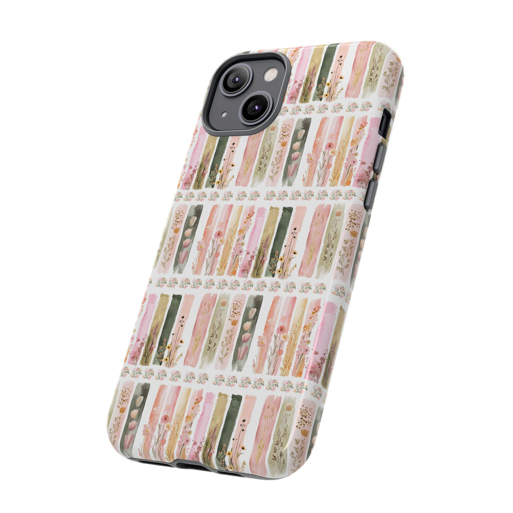 Pastel Brushstroke Floral Phone Case Soft Illusion Flower Design, Aesthetic Protective Cover, Feminine Style, Cute Gift for Her, Fits Most Models