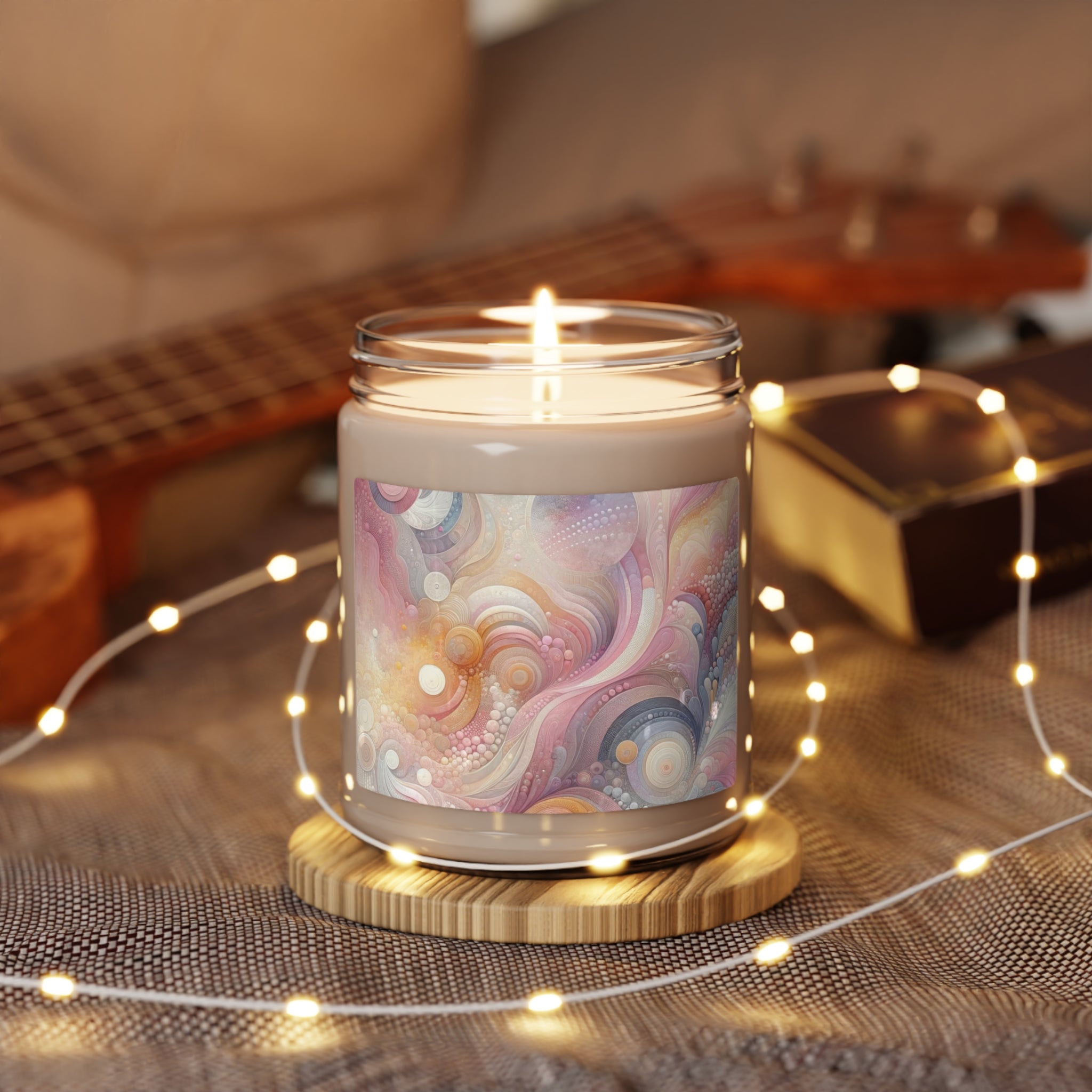 Pink Abstract Candle 9oz Perfect for Relaxation Home Ambiance Scented Soy Candle, 9oz, Wedding, Bridal Shower, Mother's Day Gift Housewarming Gift.