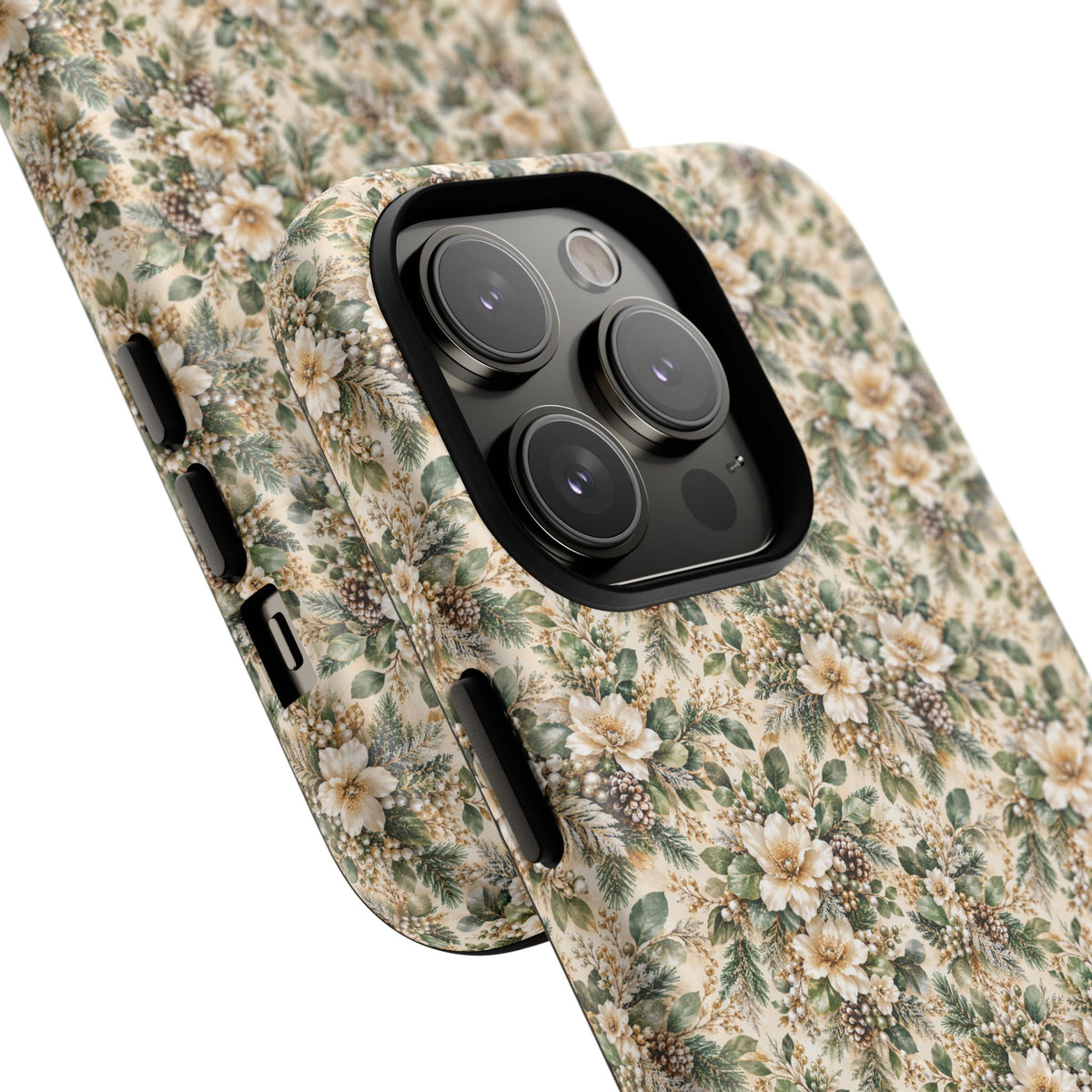 Sage Green & Champagne Floral MagSafe Tough Phone Case