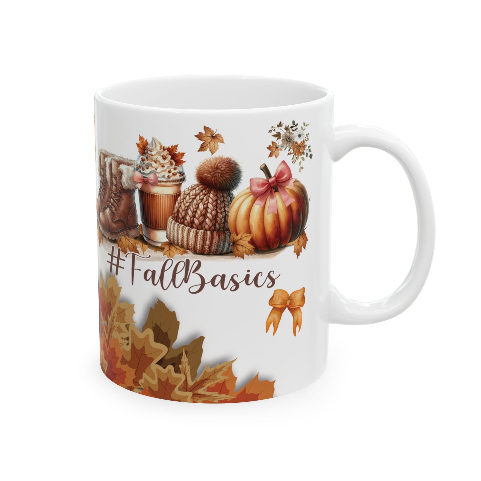 Fall Basic 11oz & 15oz Coffee Mugs – Autumn Leaves, Cozy Vibes, Perfect for Pumpkin Spice & Fall Lovers Dishwasher Safe, Microwave Friendly, Seasonal Mug Gift for Home & Office Morning Brew - MRSBYVALLE
