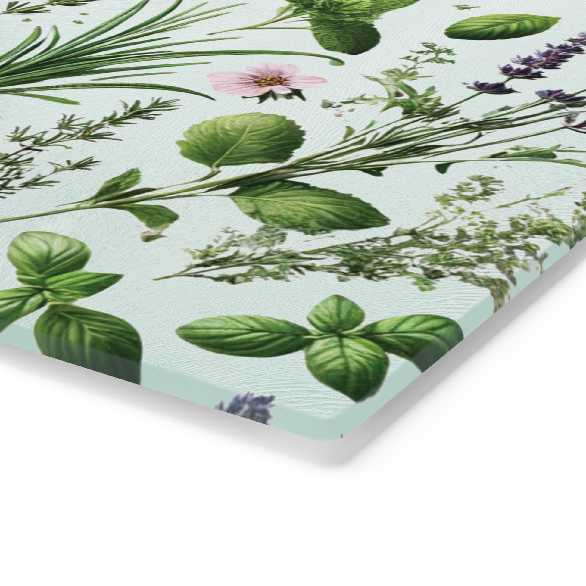 Herb Garden Tempered Glass Cutting Board | Durable, Heat-Resistant Surface with Realistic Herb Design | Perfect for Kitchen Prep, Chopping, and Serving with Style - MRSBYVALLE