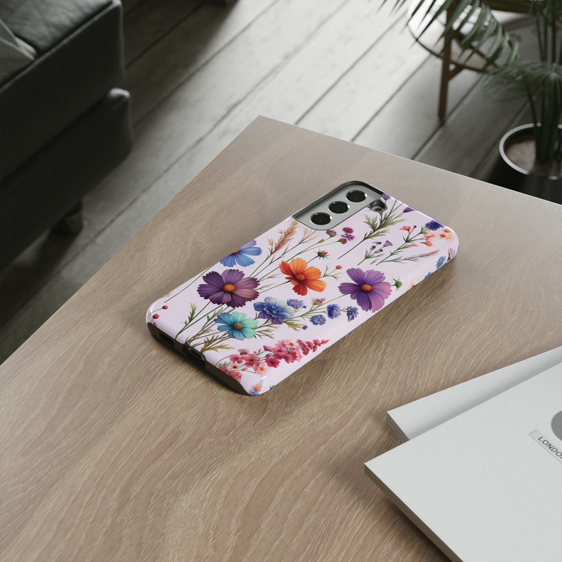 Lavender Wildflowers Protective Phone Case Gift for Her Phone 15, Samsung iPhone Samsung Gift for Her Case iPhone 15, Samsung iPhone Samsung Accessory Gift for Her.