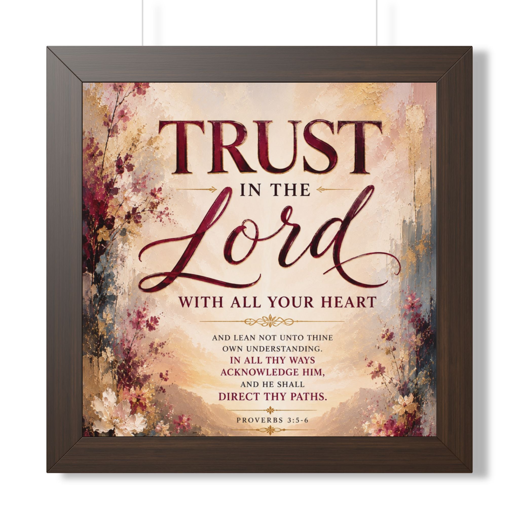 Trust in the Lord Scripture Art Poster | Framed Vertical Poster