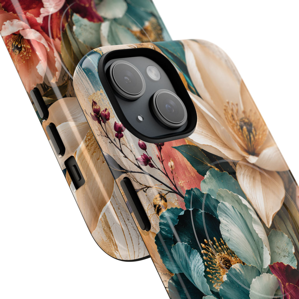 Vintage Floral Bouquet phone case Tough Magnetic Case Velvet Bloom Floral Art iPhone Case  Botanical Protective Case Samsung Modern Garden