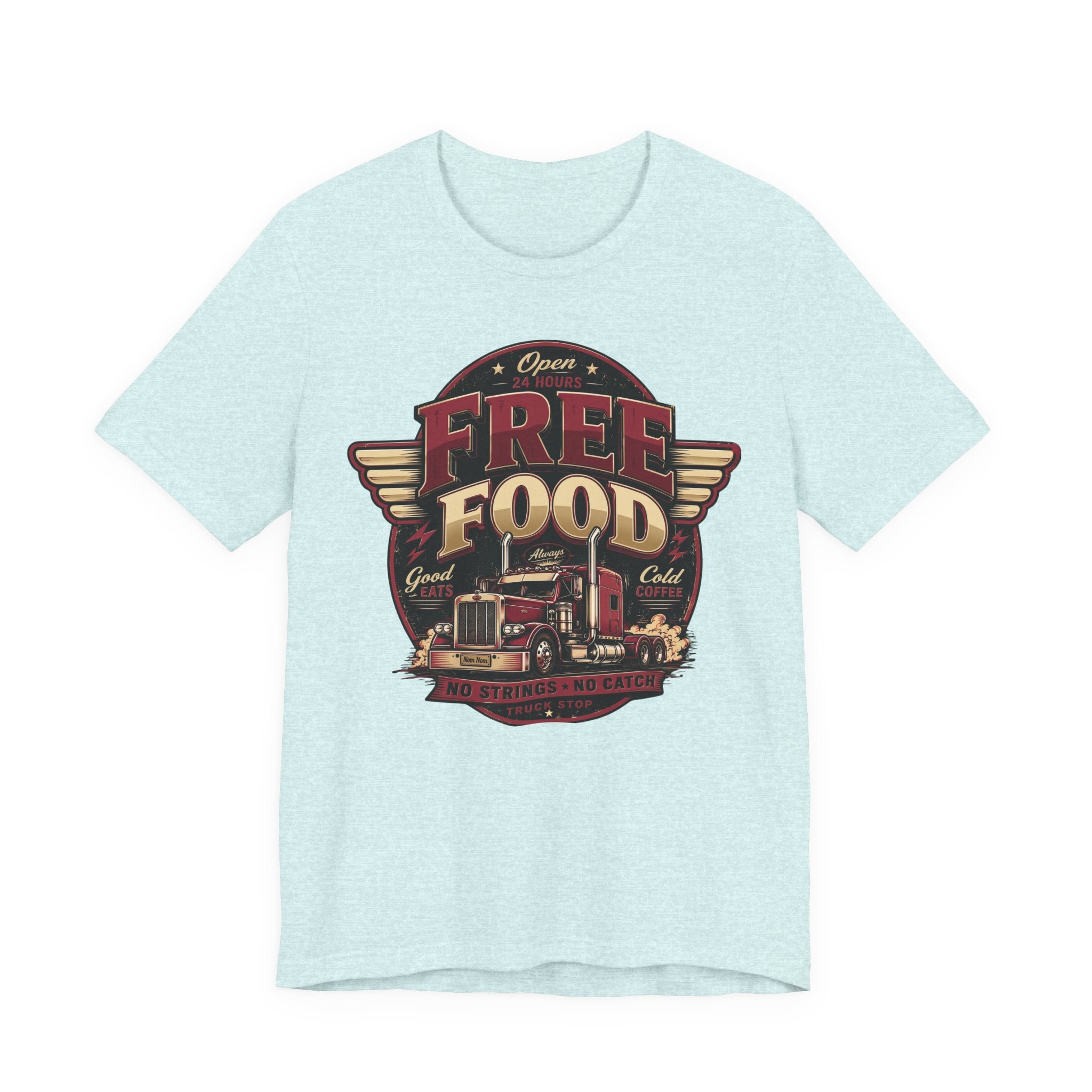 T-shirt humoristique « Free Food » pour camion de cuisine, parfait pour papa ou mari