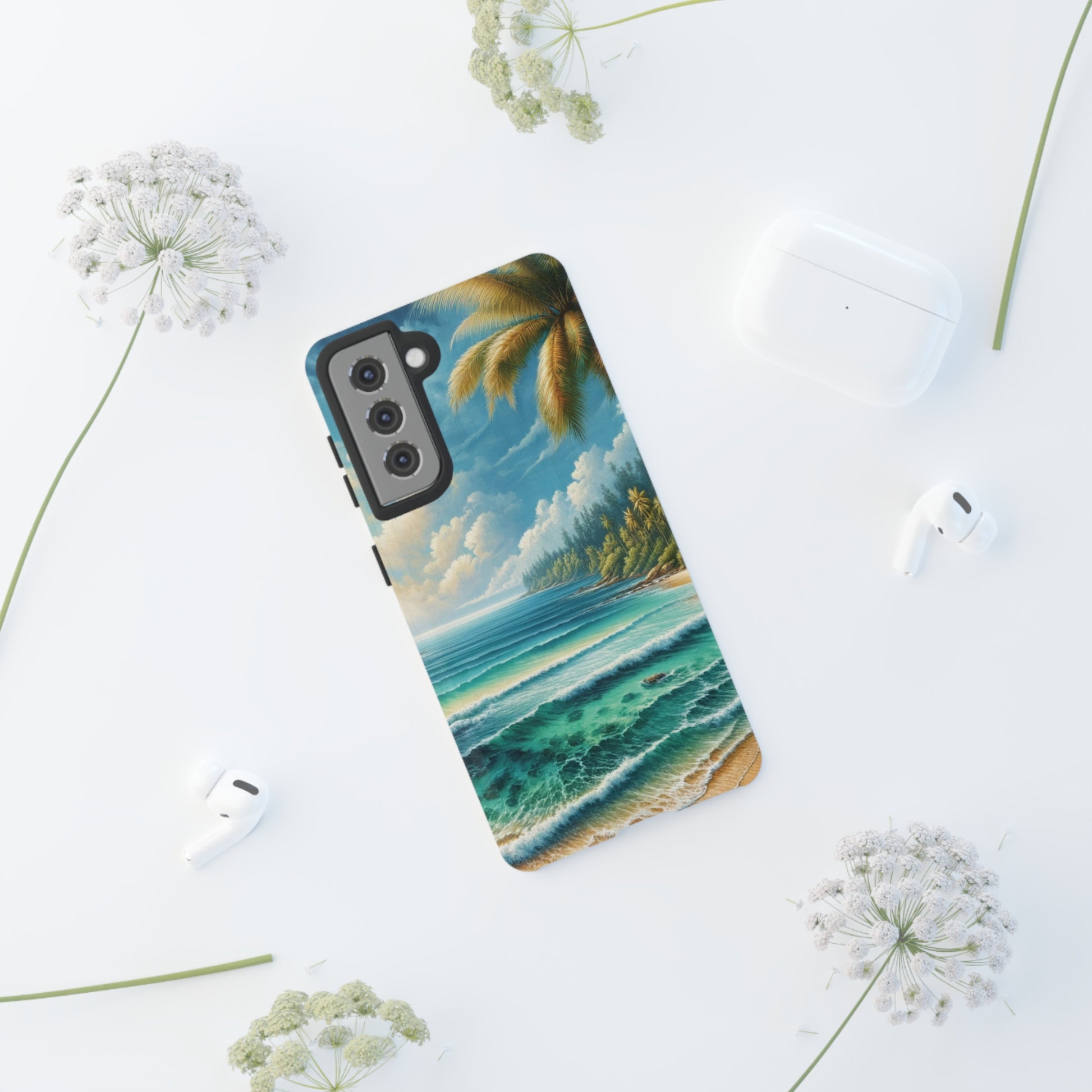 Coastal Serenity Ocean Beach View Protective Phone Case Gift for Her Phone 15, Samsung iPhone Samsung Gift for Her Case iPhone 15, Samsung iPhone Samsung Accessory Gift for Her.