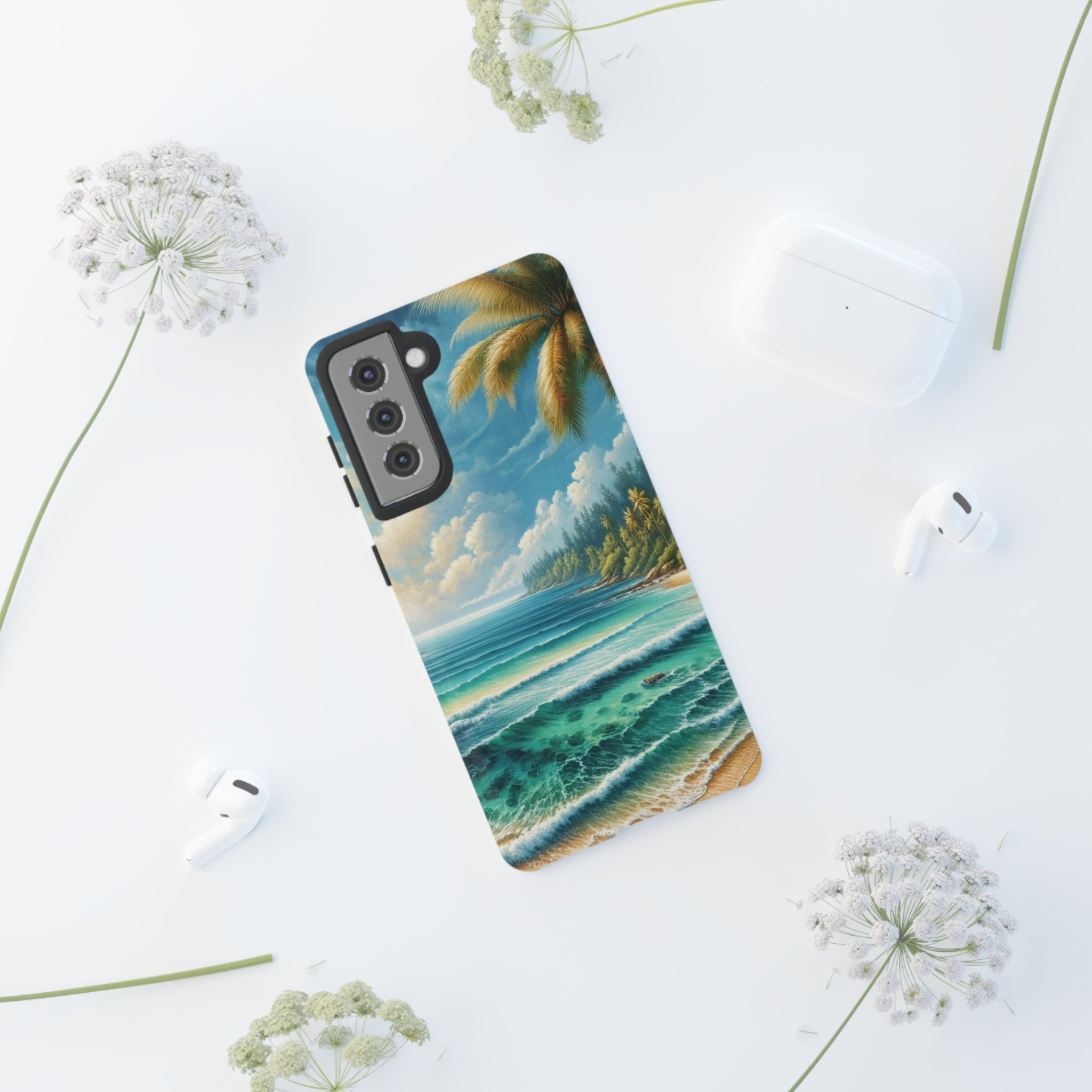 Coastal Serenity Ocean Beach View Protective Phone Case Gift for Her Phone 15, Samsung iPhone Samsung Gift for Her Case iPhone 15, Samsung iPhone Samsung Accessory Gift for Her.