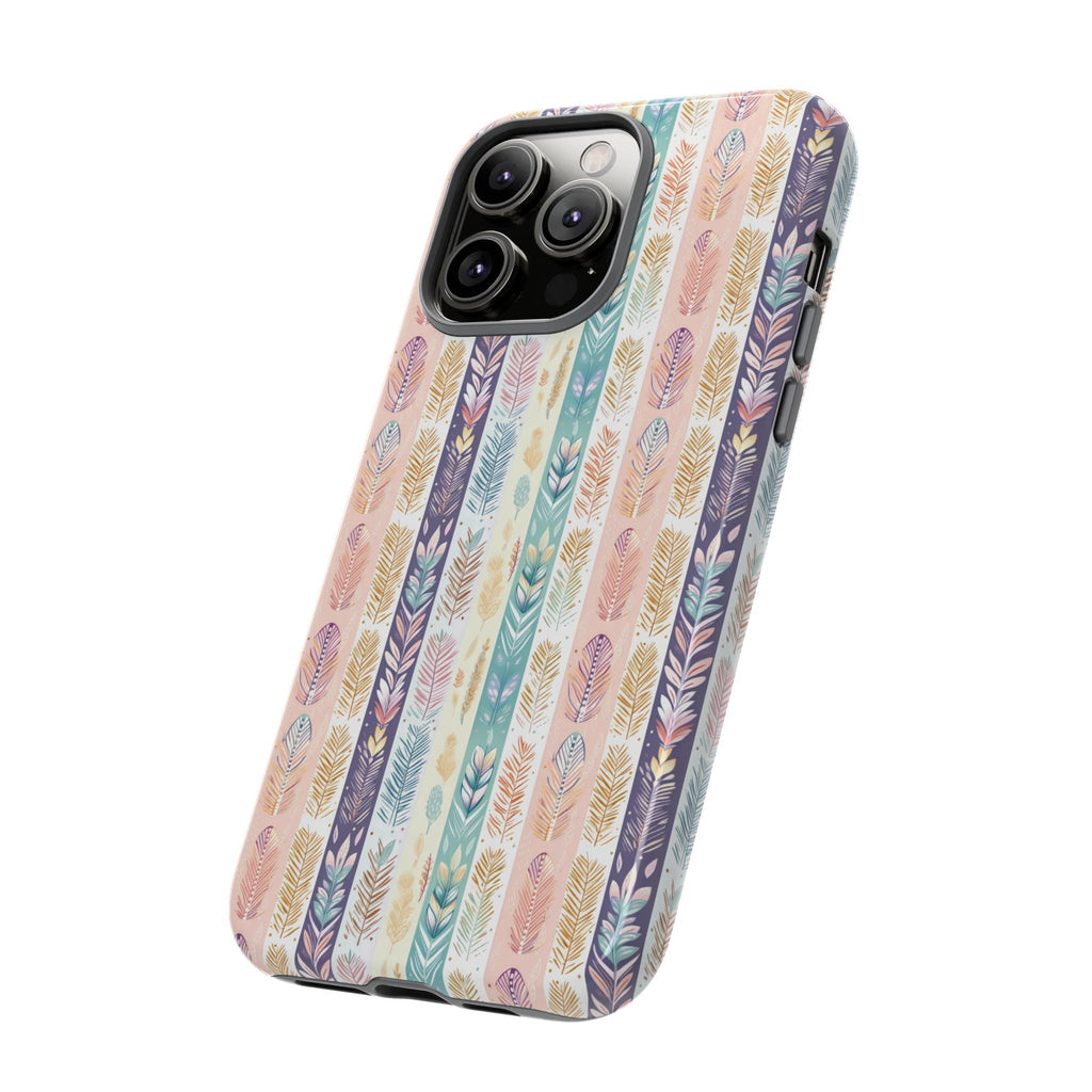 Coque de téléphone abstraite moderne aquarelle Plumes pastel bohème compatible avec iPhone, Samsung et plus - Protection élégante et durable avec un design artistique éclatant, cadeau parfait pour elle