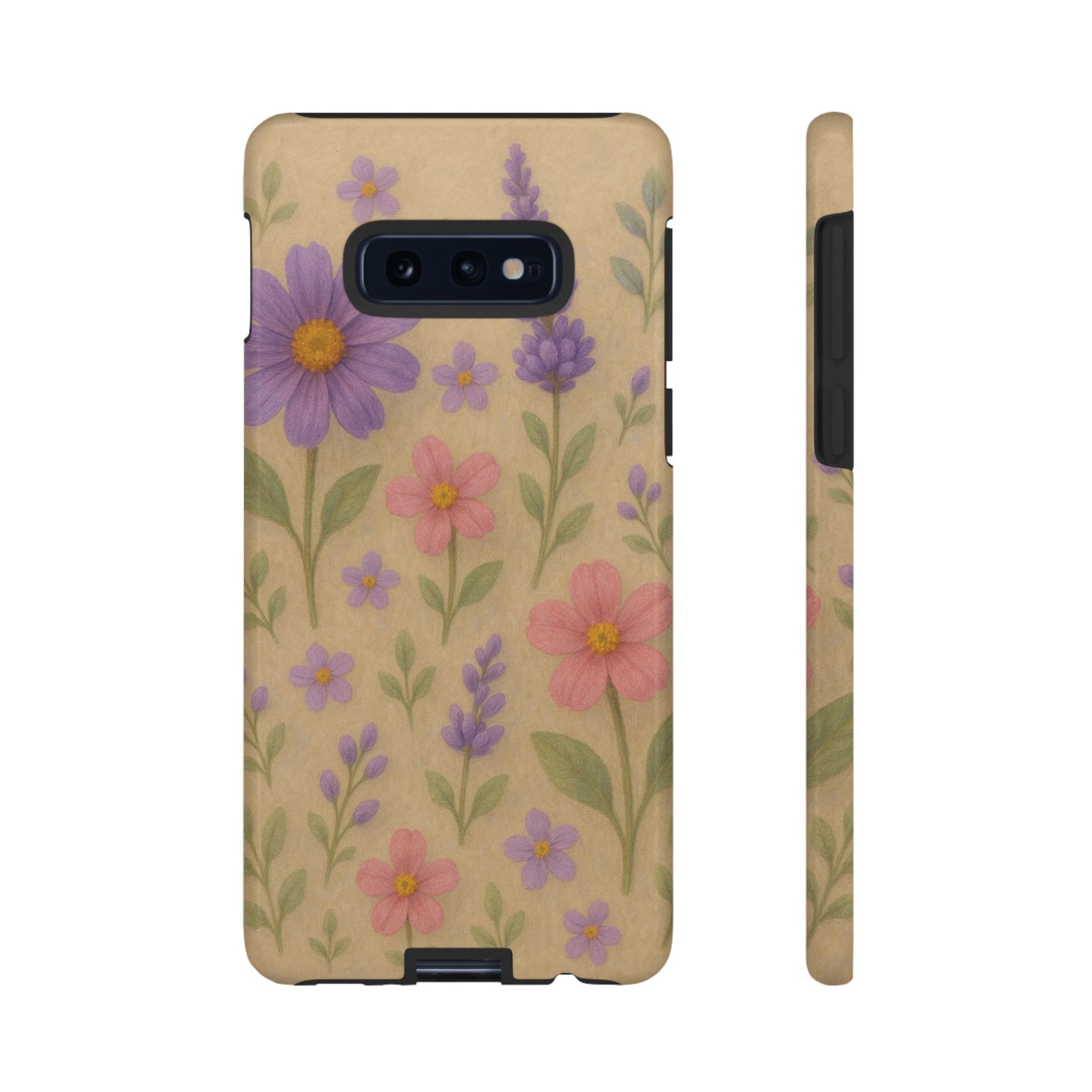 3D Illusion Wildflower Phone Case Cute Pastel Floral Design in Lavender, Pink, Mint Green – Aesthetic Protective Case for iPhone and  Android