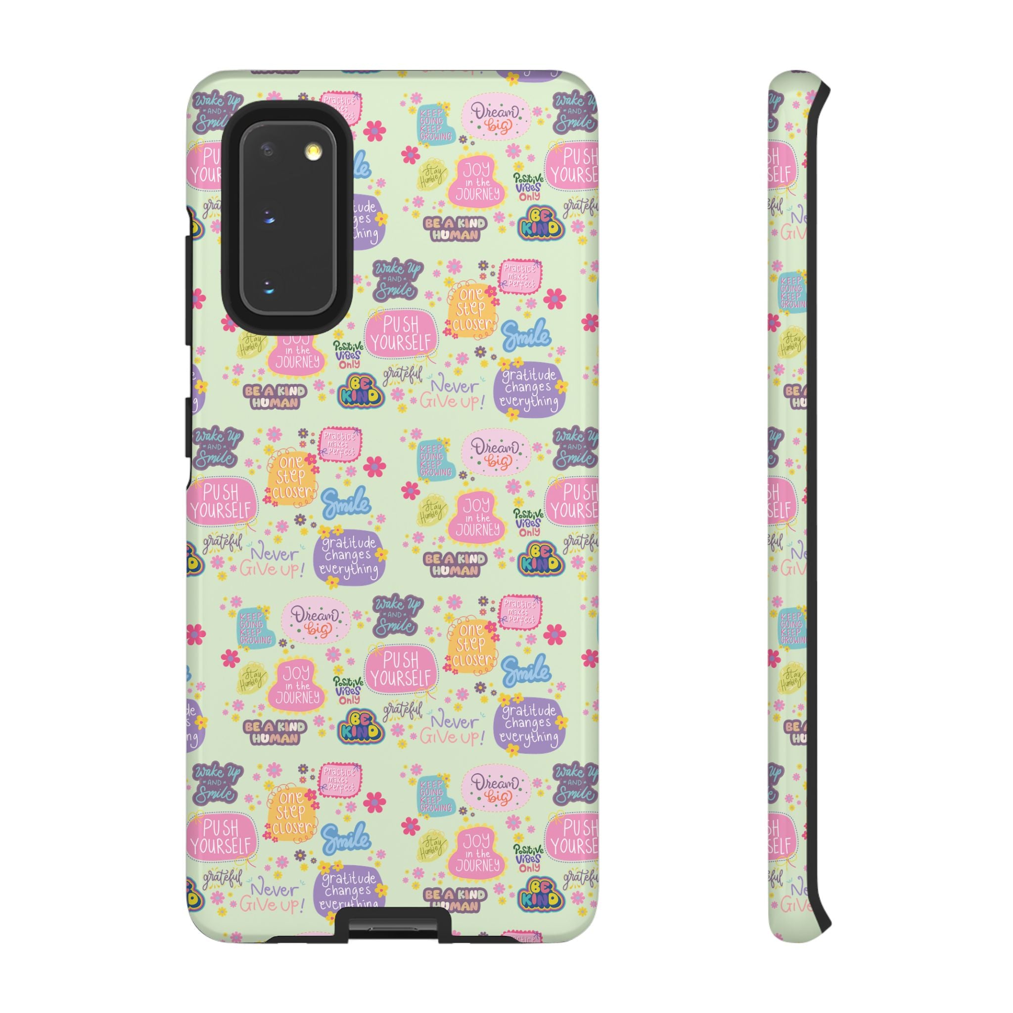 Good Vibes Only Protective Phone Case  Shockproof Slim Aesthetic Motivational Quote Cover, Positive Affirmation Gift for Mom, Teens & Besties | iPhone & Galaxy