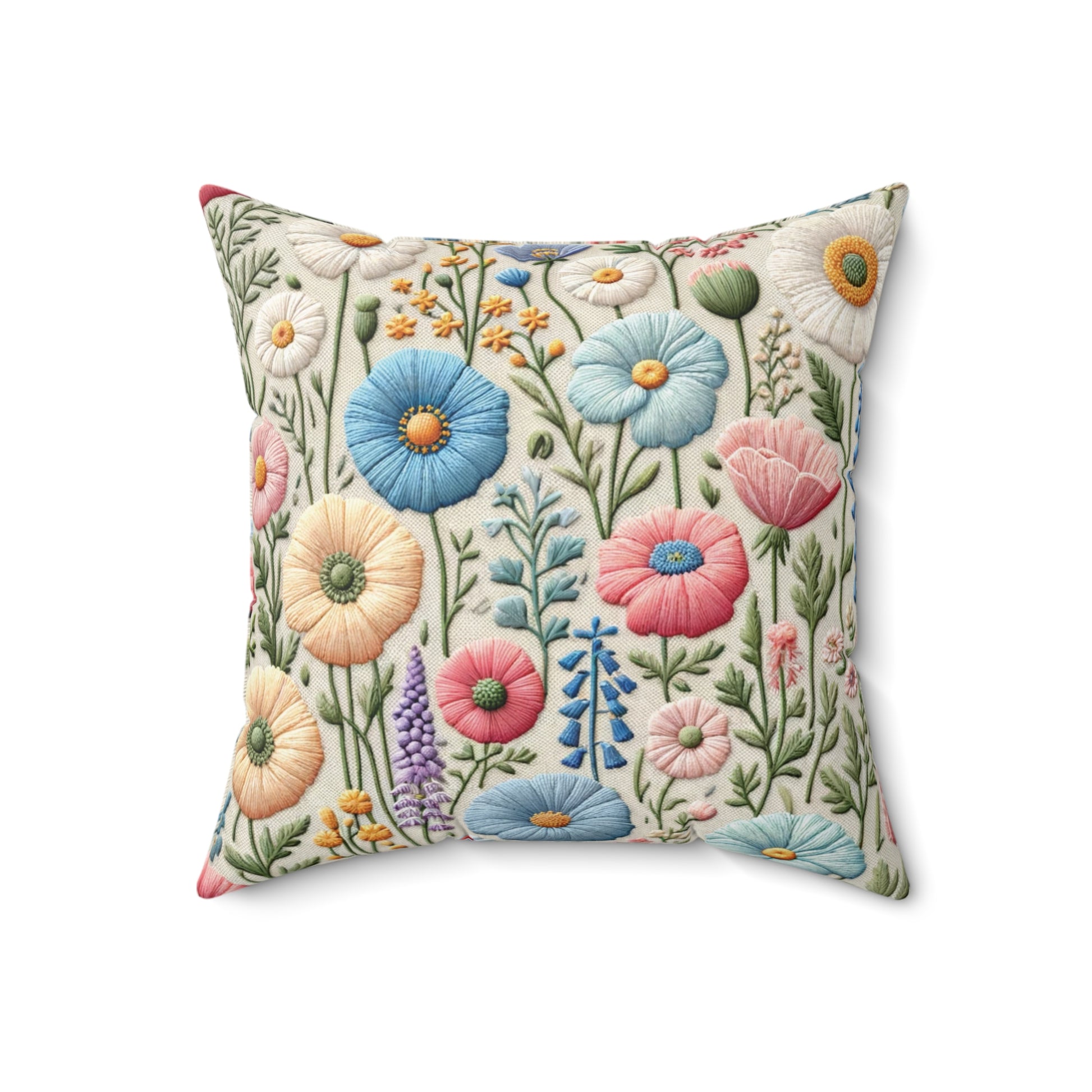Boho Pastel Wildflowers Decorative Pillow Home Accents Mother's Day Gift Luxurious Home Living Room Comfort for Bedroom or Housewarming Gift New House, Bridal Shower Gift.