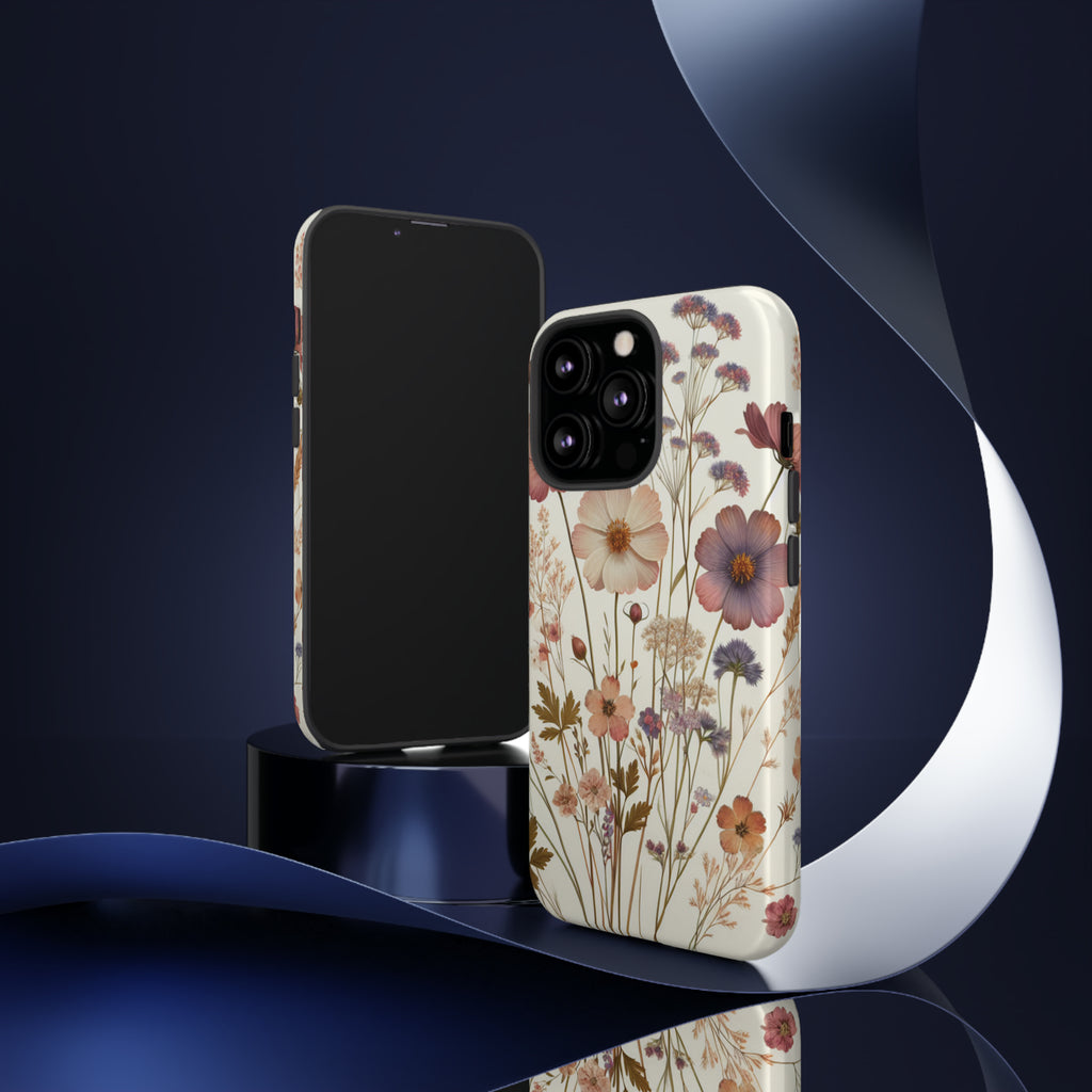 Wildflower Boho Luxury Phone Tough Case Floral Elegant Durable Stylish for Modern Devices iPhone 15, Samsung iPhone Samsung Accessory Gift for Her.