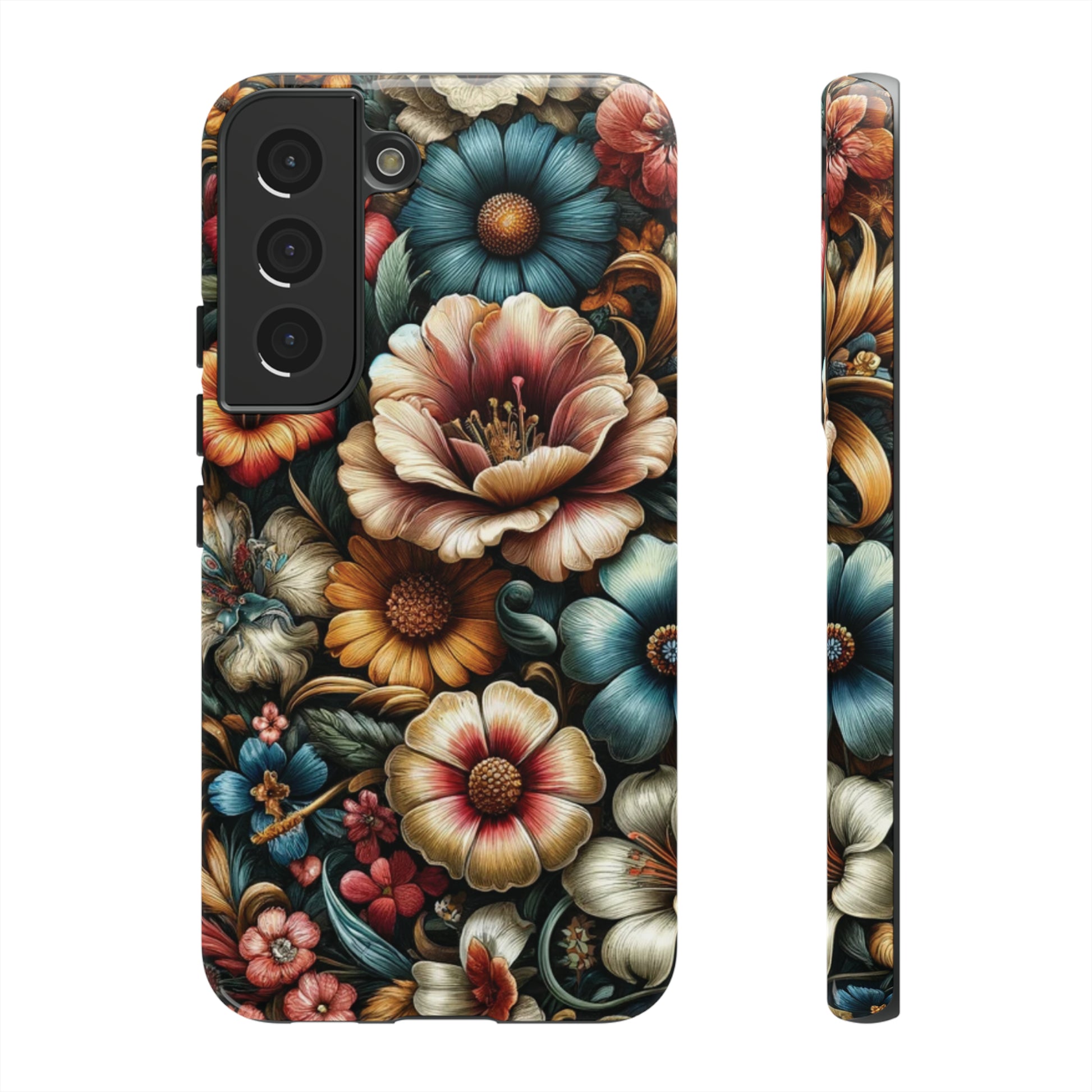Pastel Floral Design Luxury Phone Tough Case Floral Elegant Durable Stylish for Modern Devices iPhone 15, Samsung iPhone Samsung Accessory Gift for Her.