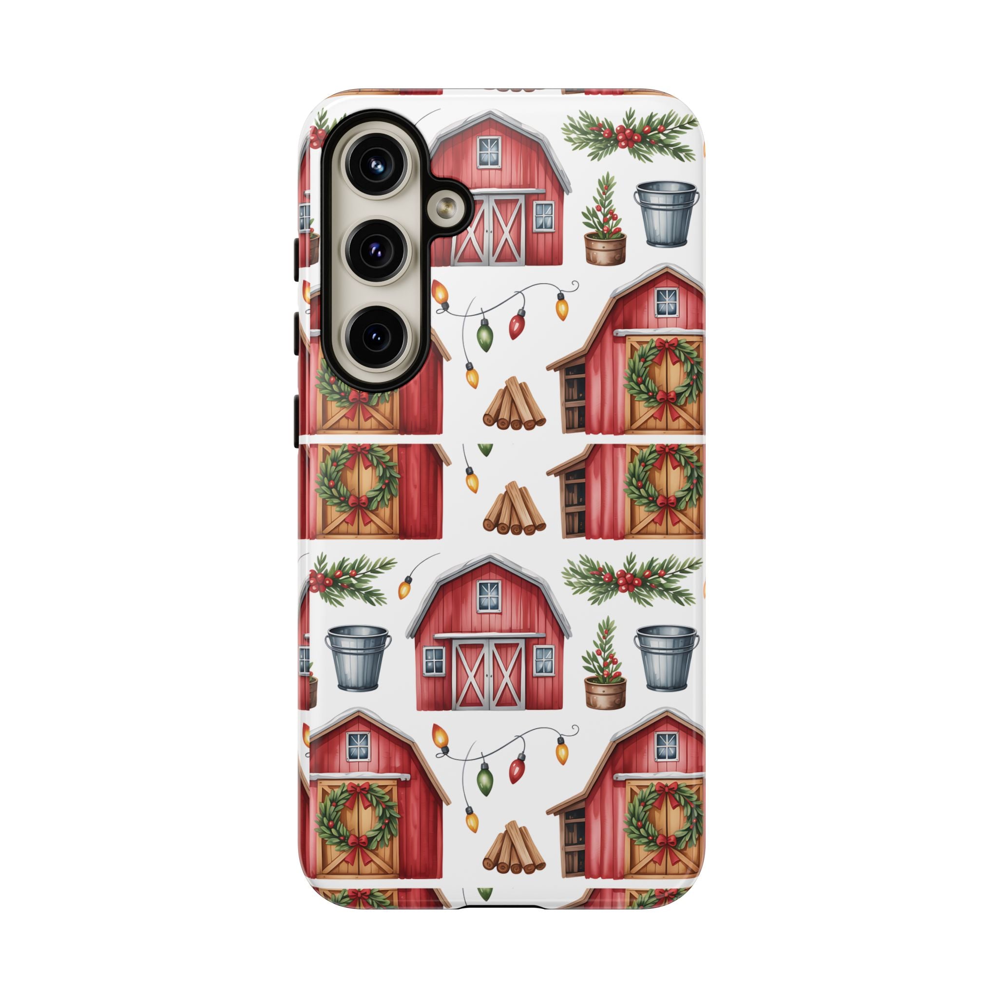 Farmhouse Christmas Design Phone Case - Stylish, Protective Cover for All Models Gift for Mom Accessory Gift for Her