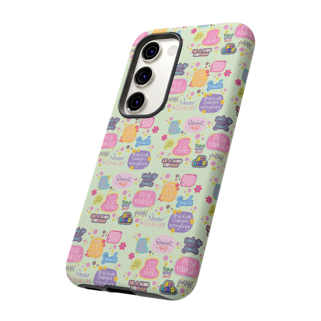 Good Vibes Only Protective Phone Case  Shockproof Slim Aesthetic Motivational Quote Cover, Positive Affirmation Gift for Mom, Teens & Besties | iPhone & Galaxy