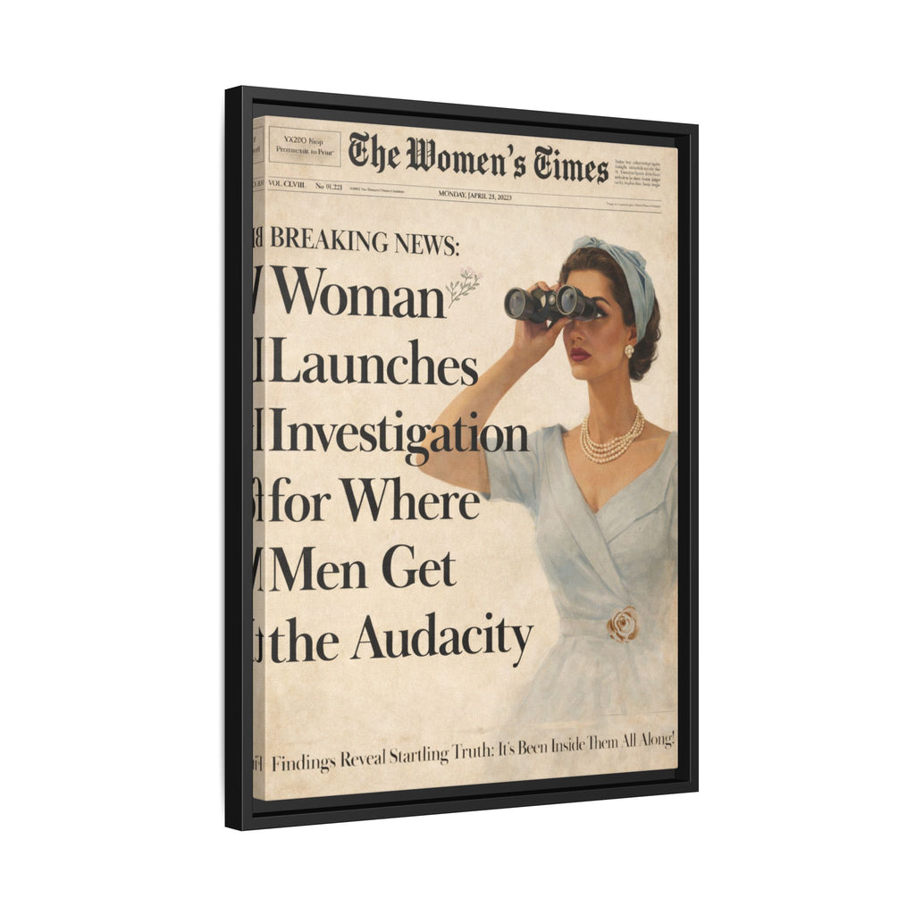 Vintage Funny Women's Retro Art Matte Canvas Framed — Retro Inspirational Wall Art